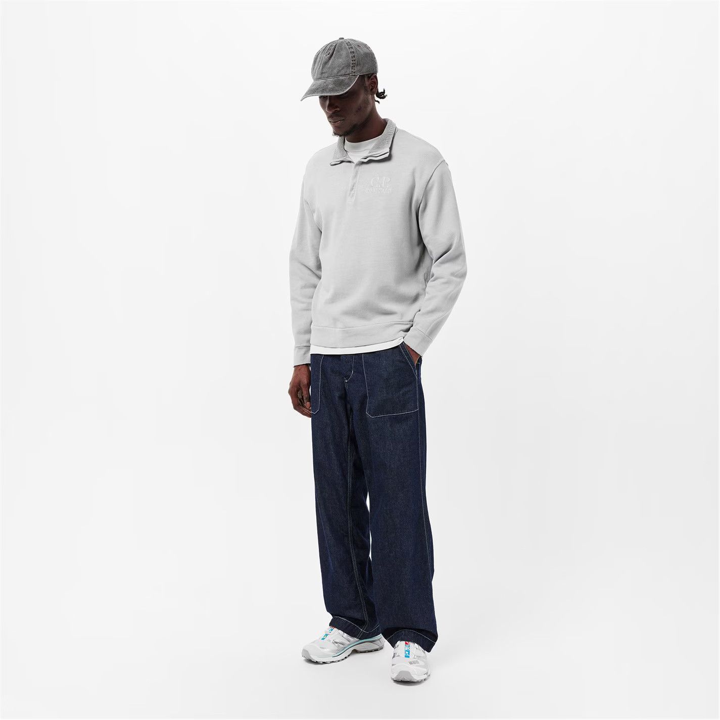 C.P. Company o1g2r1mq0426 Polo Collar Sweatshirt in Grey Size US XXL / EU 58 / 5 - 6 Thumbnail