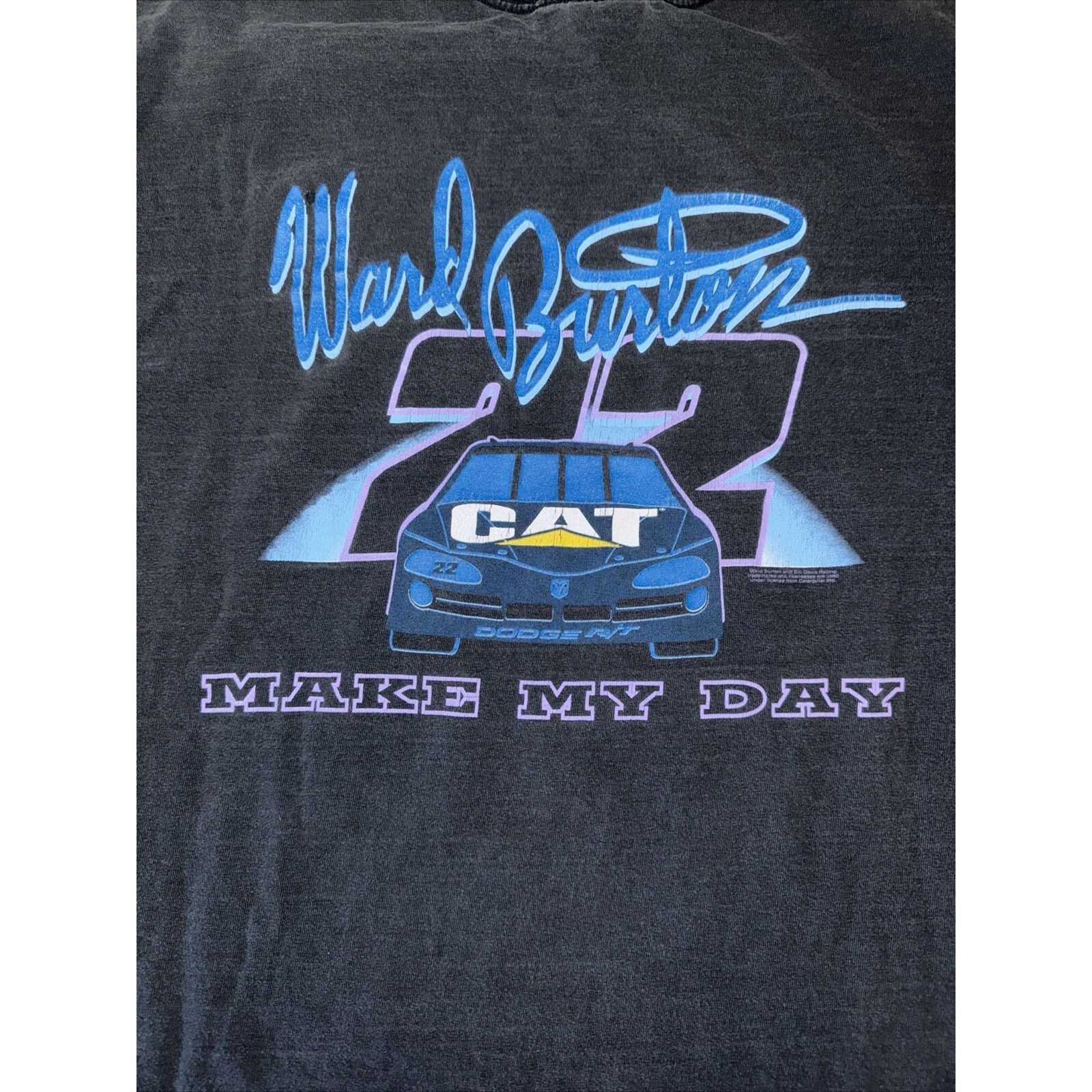 Gildan × NASCAR × Vintage Vintage Ward Burdon NASCAR T-Shirt Black XL 23x27 Cat Racing Size US XL / EU 56 / 4 - 6 Thumbnail