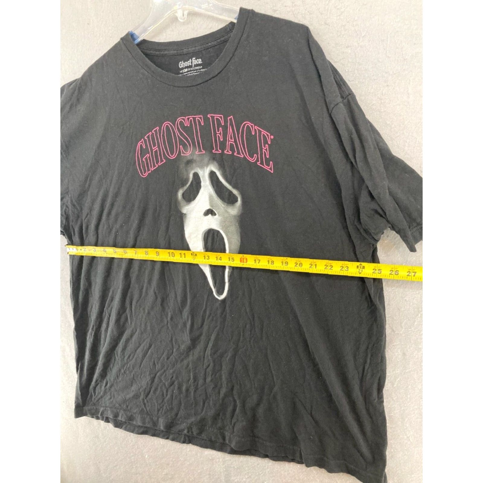Vintage Ghost Face Mens TShirt 3XL Black Halloween Horror Shirt Men 3XL Black Ghost Face Horror T-Shirt Size US XXL / EU 58 / 5 - 2 Thumbnail