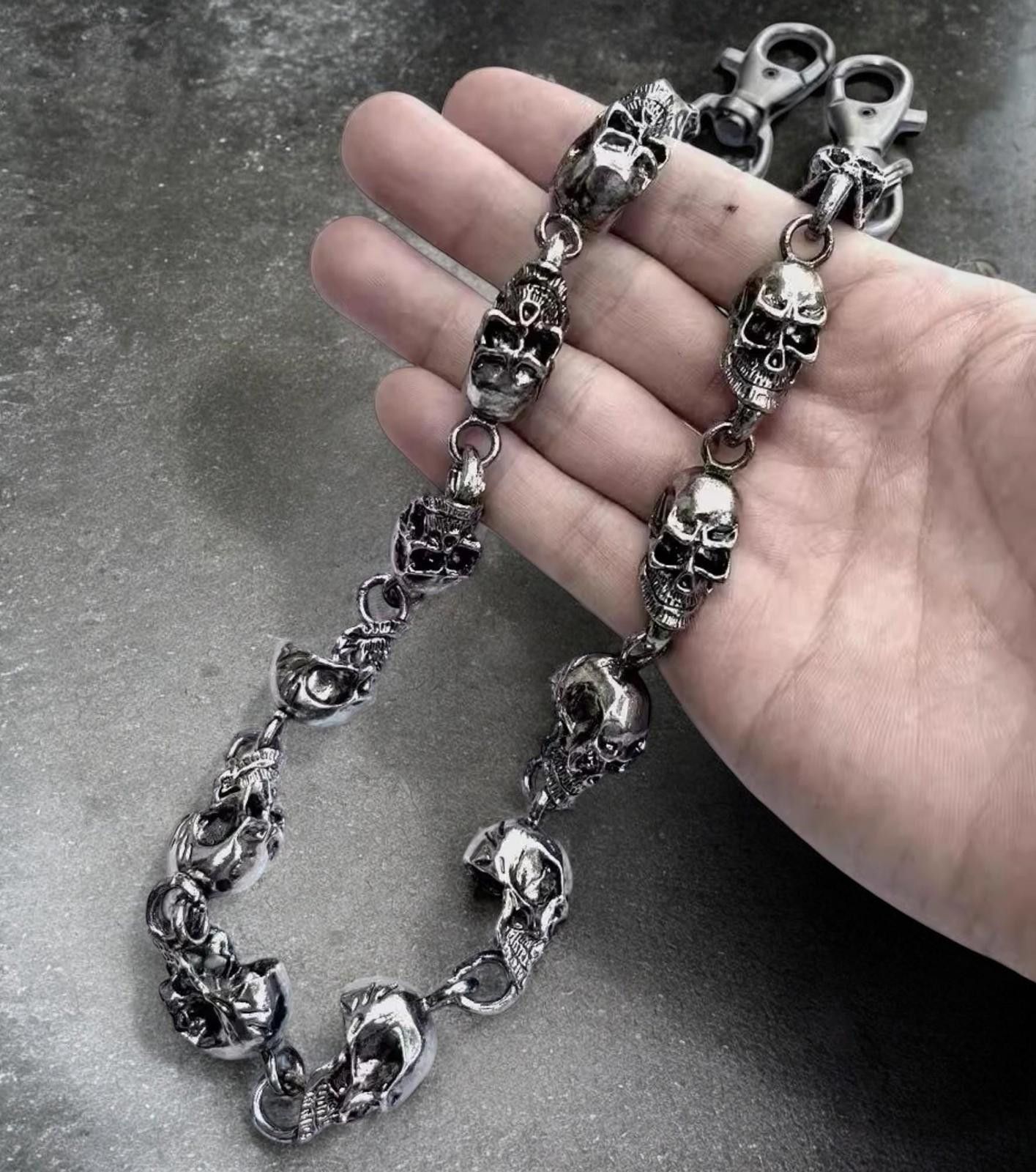 Jewelry Skull Wallet Chain, Skull Keychain for Pants Jeans Size ONE SIZE - 1 Thumbnail