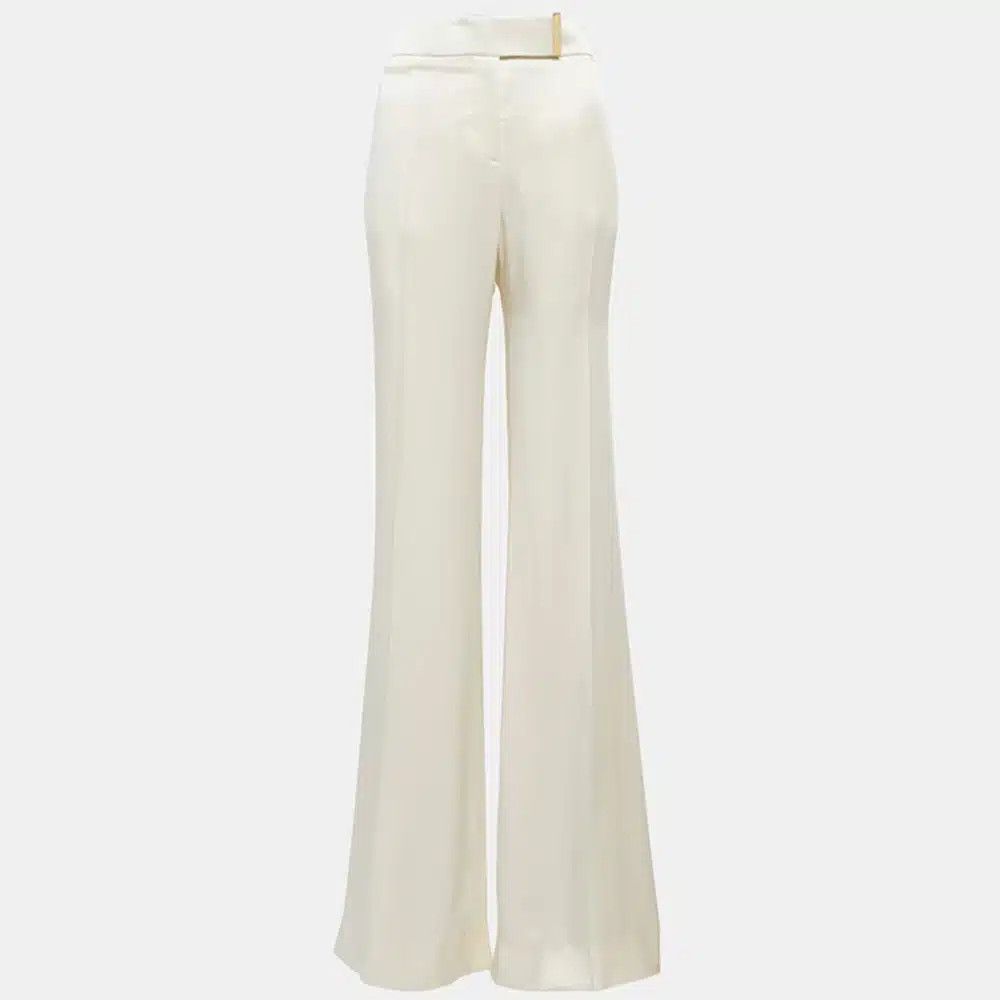 Tom Ford o1loc1c0825 PAW506 Viscose Wide Leg Pant in White Size 32" / US 10 / IT 46 - 1 Thumbnail