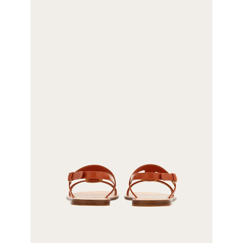 Salvatore Ferragamo o1s1rm0824 Vida Leather Sandals in Brown Size US 7.5 / IT 37.5 - 5 Thumbnail
