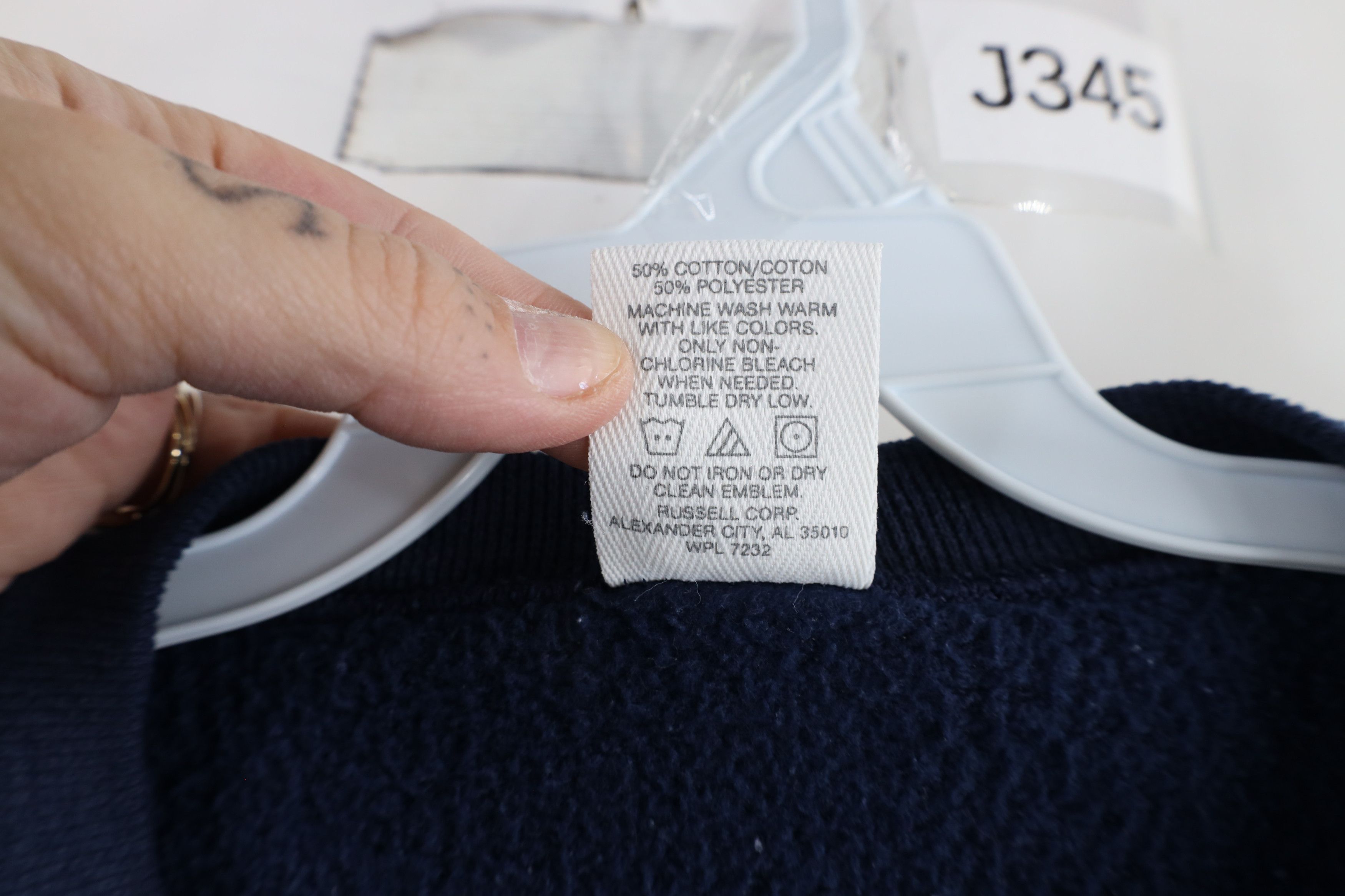 Russell Athletic × Vintage Vintage 90s Russell Athletic Blank Sweatshirt Blue USA Size M / US 6-8 / IT 42-44 - 8 Thumbnail