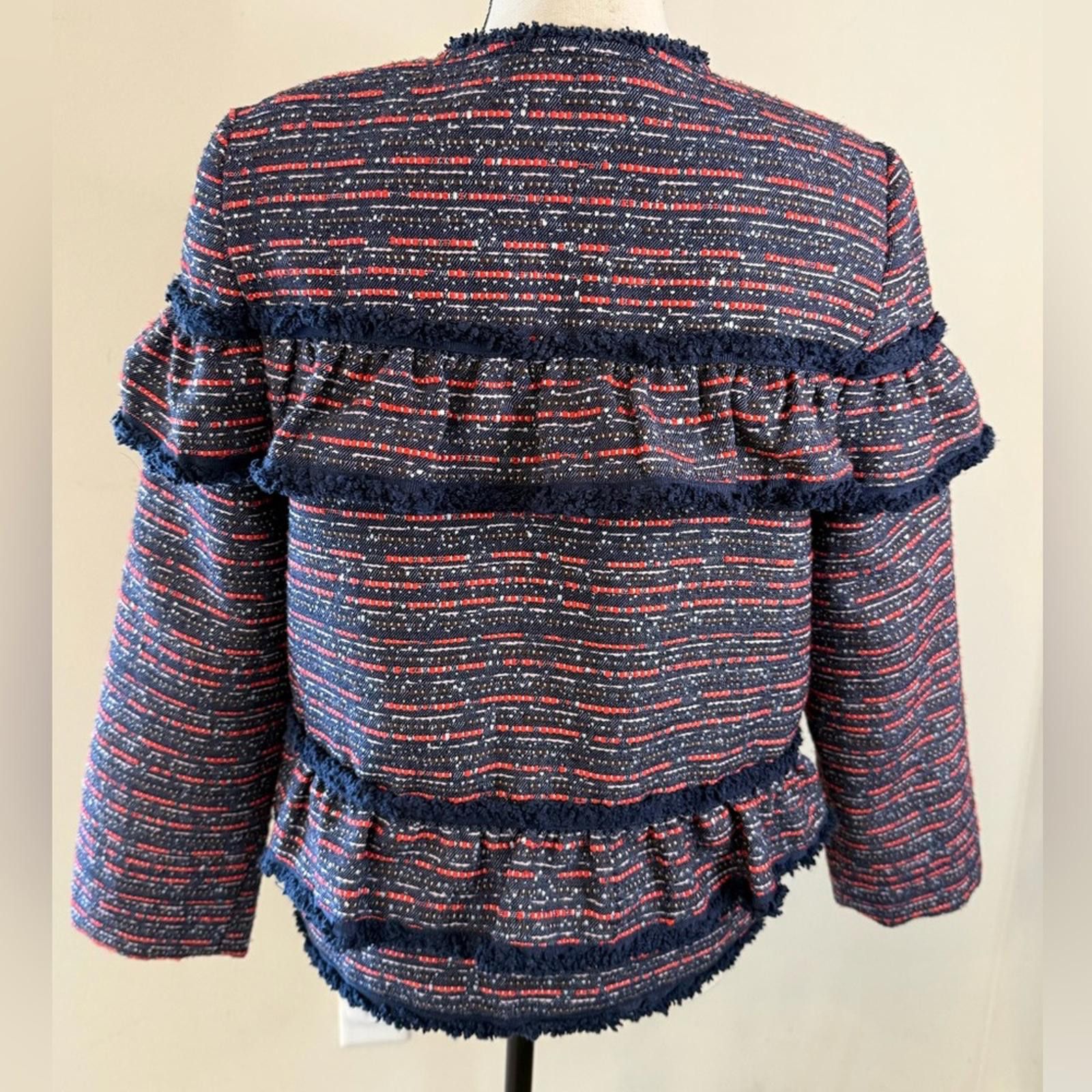 Other Liza Byrd collarless zippered ruffled blazer jacket SZ M Size M / US 6-8 / IT 42-44 - 4 Thumbnail
