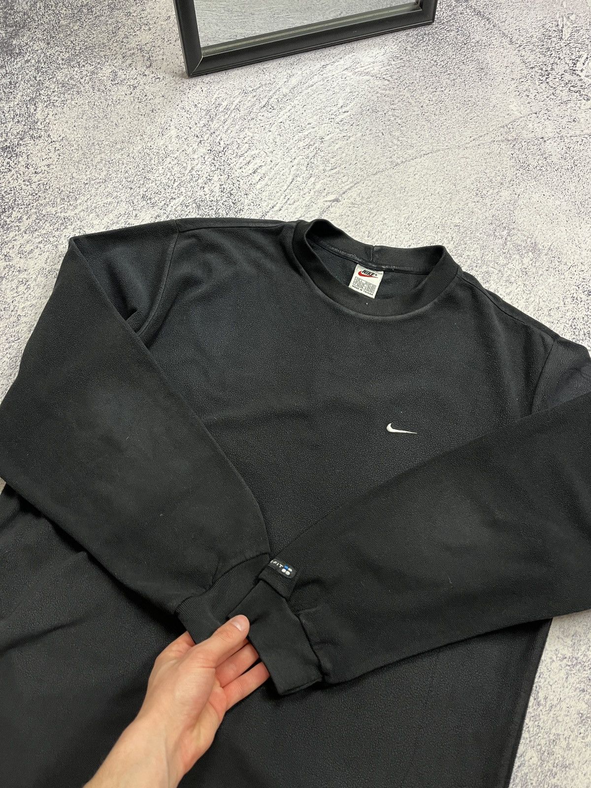 Nike Fleece Rare Sweatshirt Nike Teddy Vintage Mini Swoosh Y2k Size US L / EU 52-54 / 3 - 8 Thumbnail