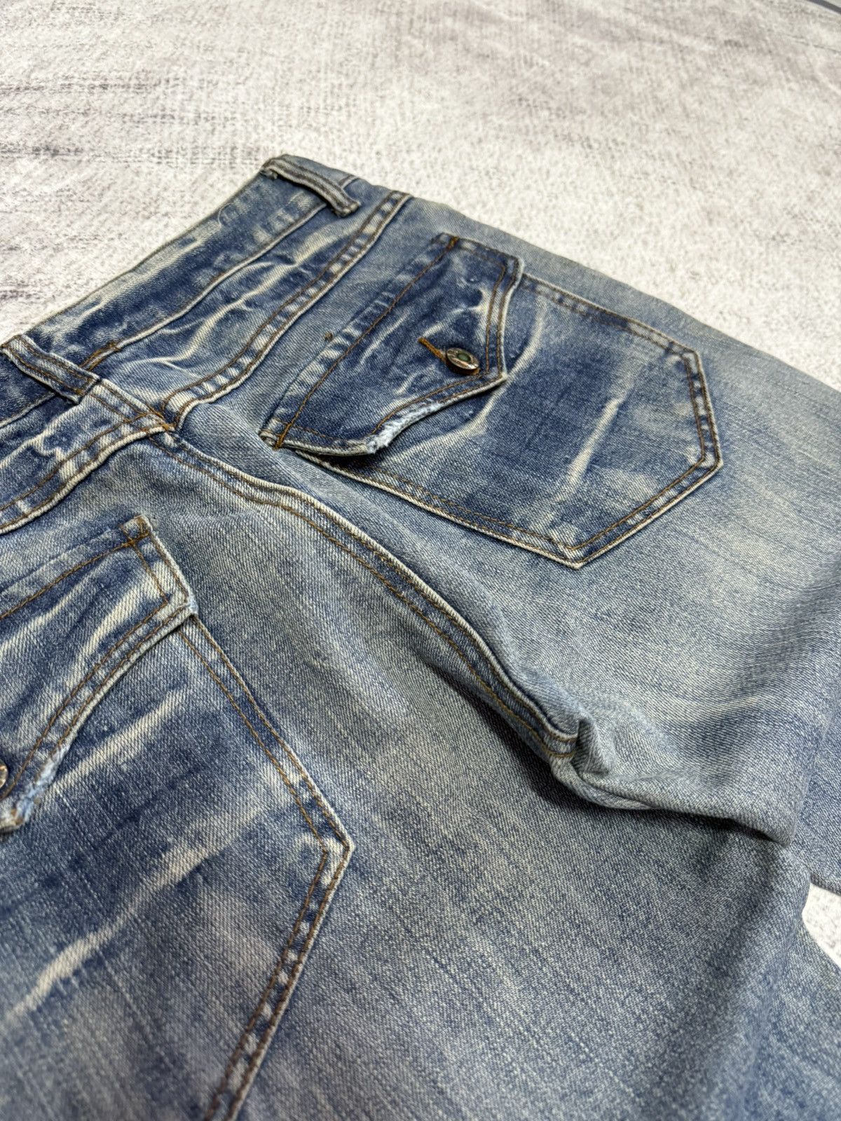 LOWBOX × Le Grande Bleu (L.G.B.) × Tete Homme Bbong San Japan Asymmetrical Cargo Pocket Flared Jeans Size US 30 / EU 46 - 20 Thumbnail