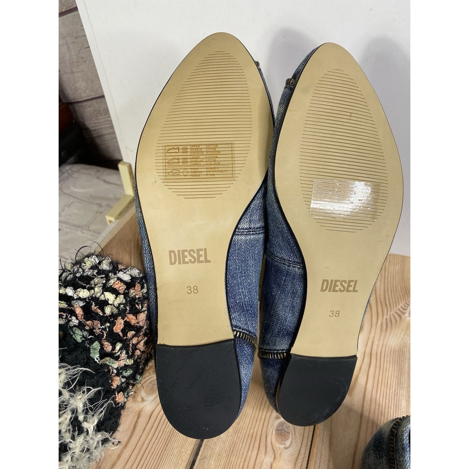 Diesel NWOT Diesel FALKY Women 7.5US Denim Blue Modern Ballet Shoes Size US 7.5 / IT 37.5 - 7 Thumbnail