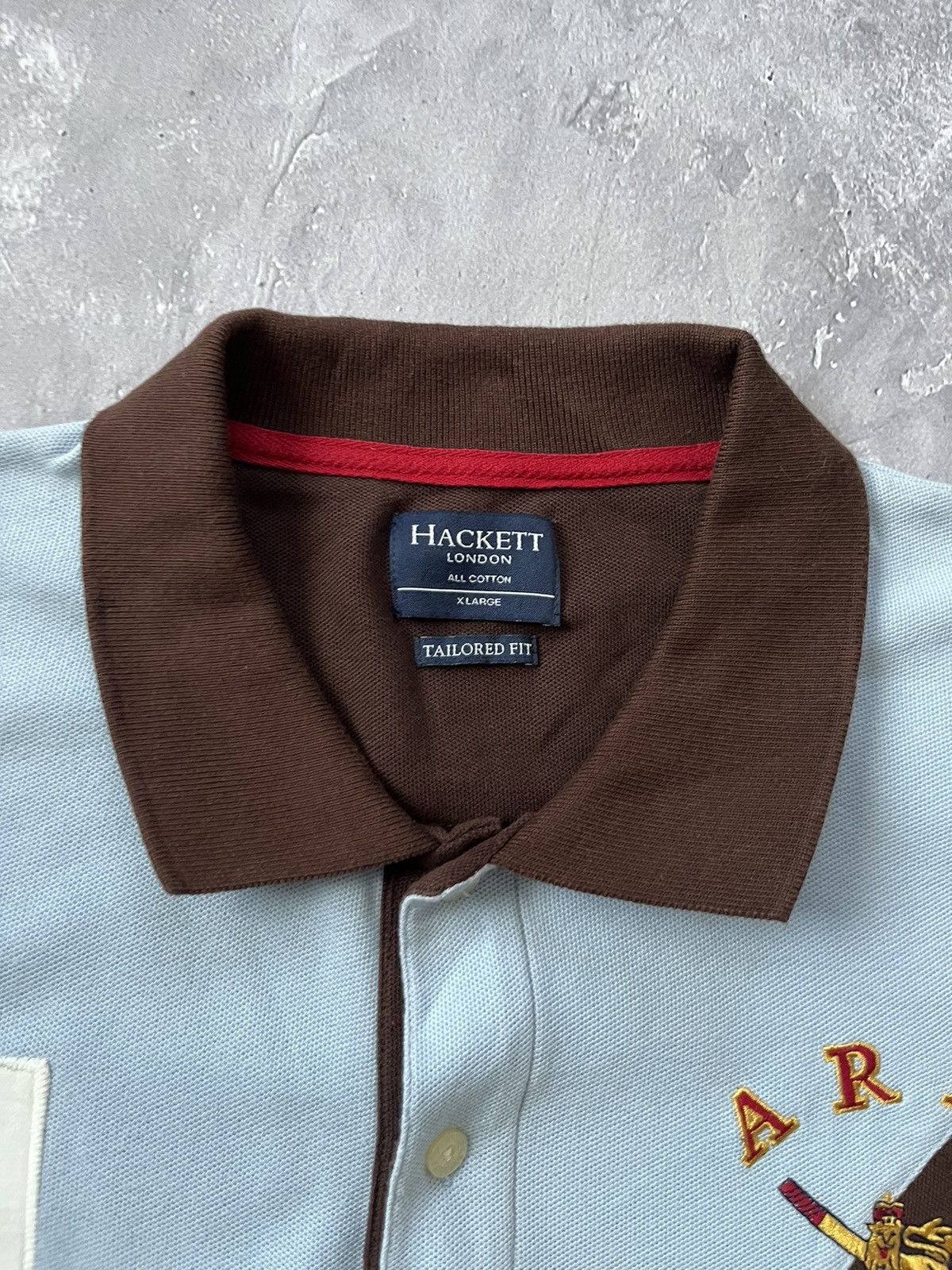 Hackett Hackett London Army Polo Longsleeve Shirt Rugby Blue/Brown Size US XL / EU 56 / 4 - 4 Thumbnail