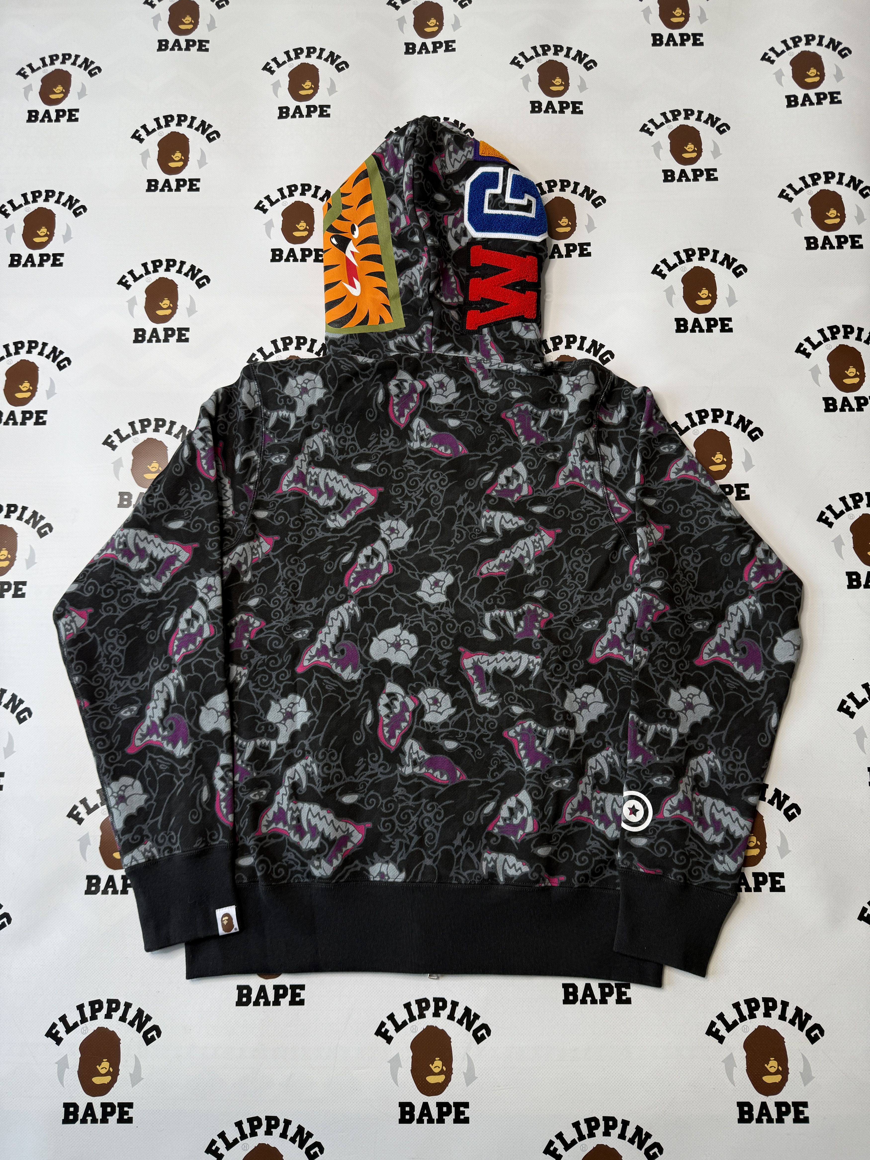 Bape BAPE JAPANESE TATTOO CAMO SHARK FZ HOODIE Size US S / EU 44-46 / 1 - 2 Thumbnail