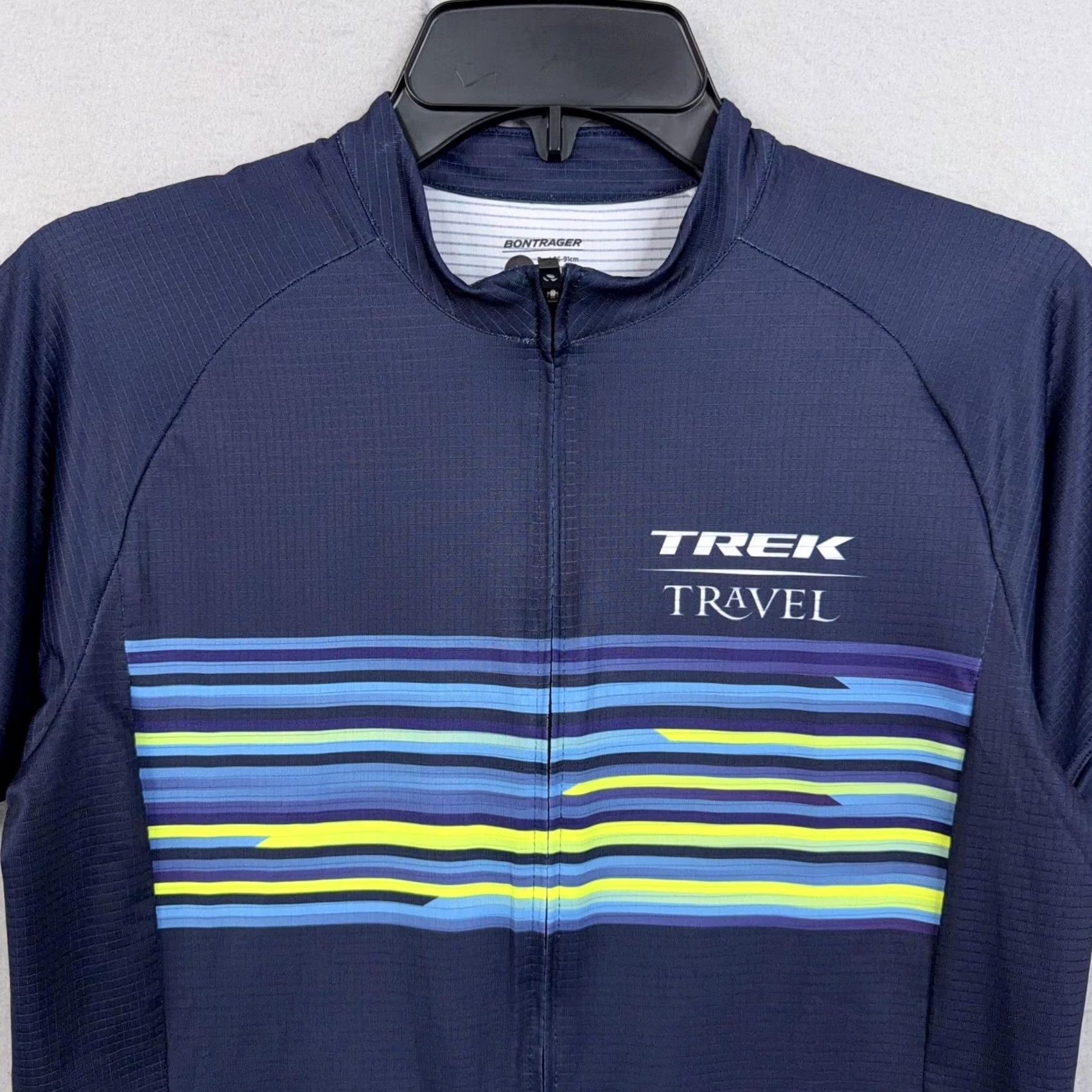 Vintage Bontrager Jersey Womens M Navy Blue Trek Travel Full Zip Cycling Top Bike Size M / US 6-8 / IT 42-44 - 2 Thumbnail