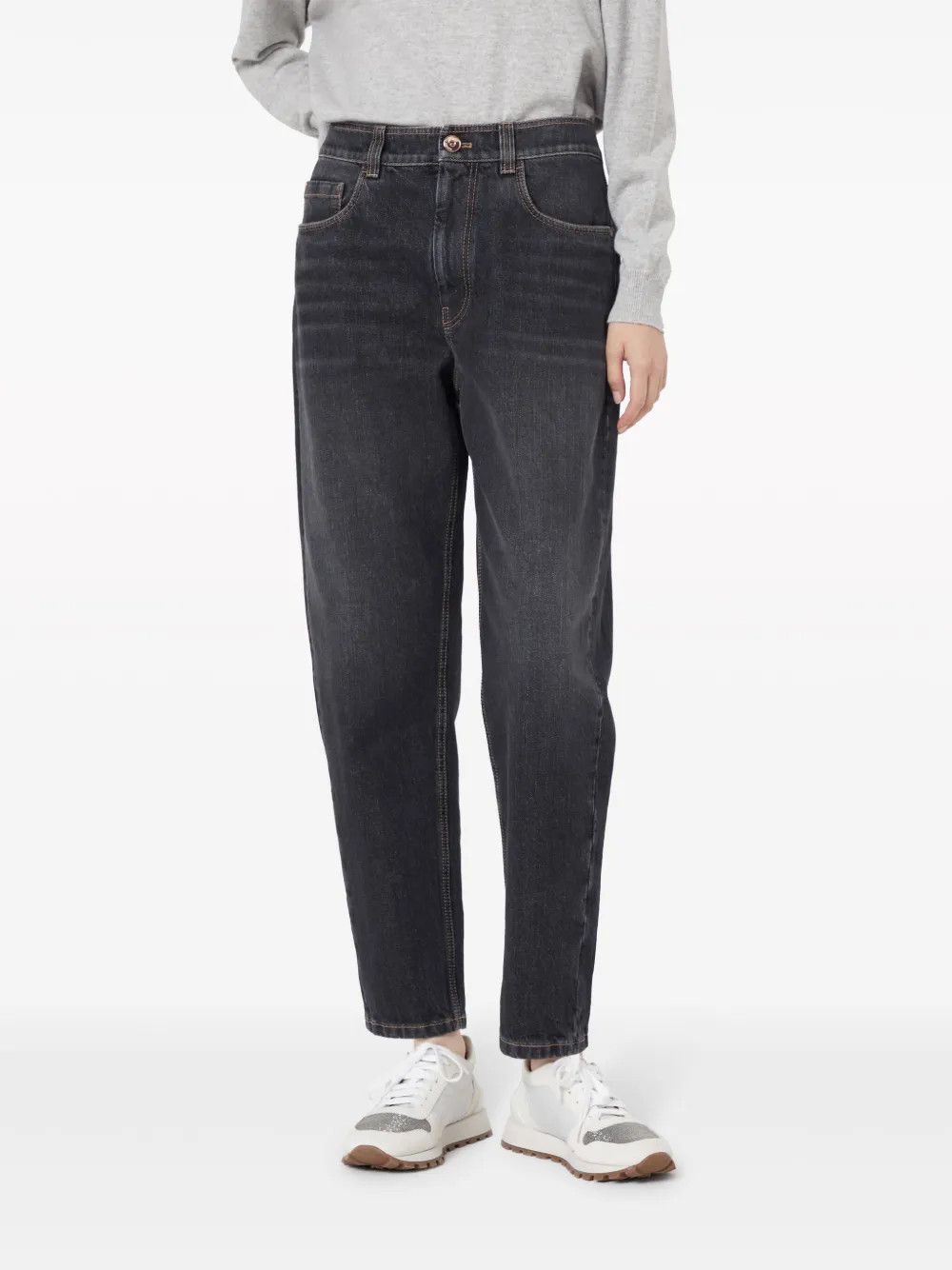 Brunello Cucinelli o1la1rc1a0425 Lady Denim Pants in Black Size 26" / US 2 / IT 38 - 2 Thumbnail