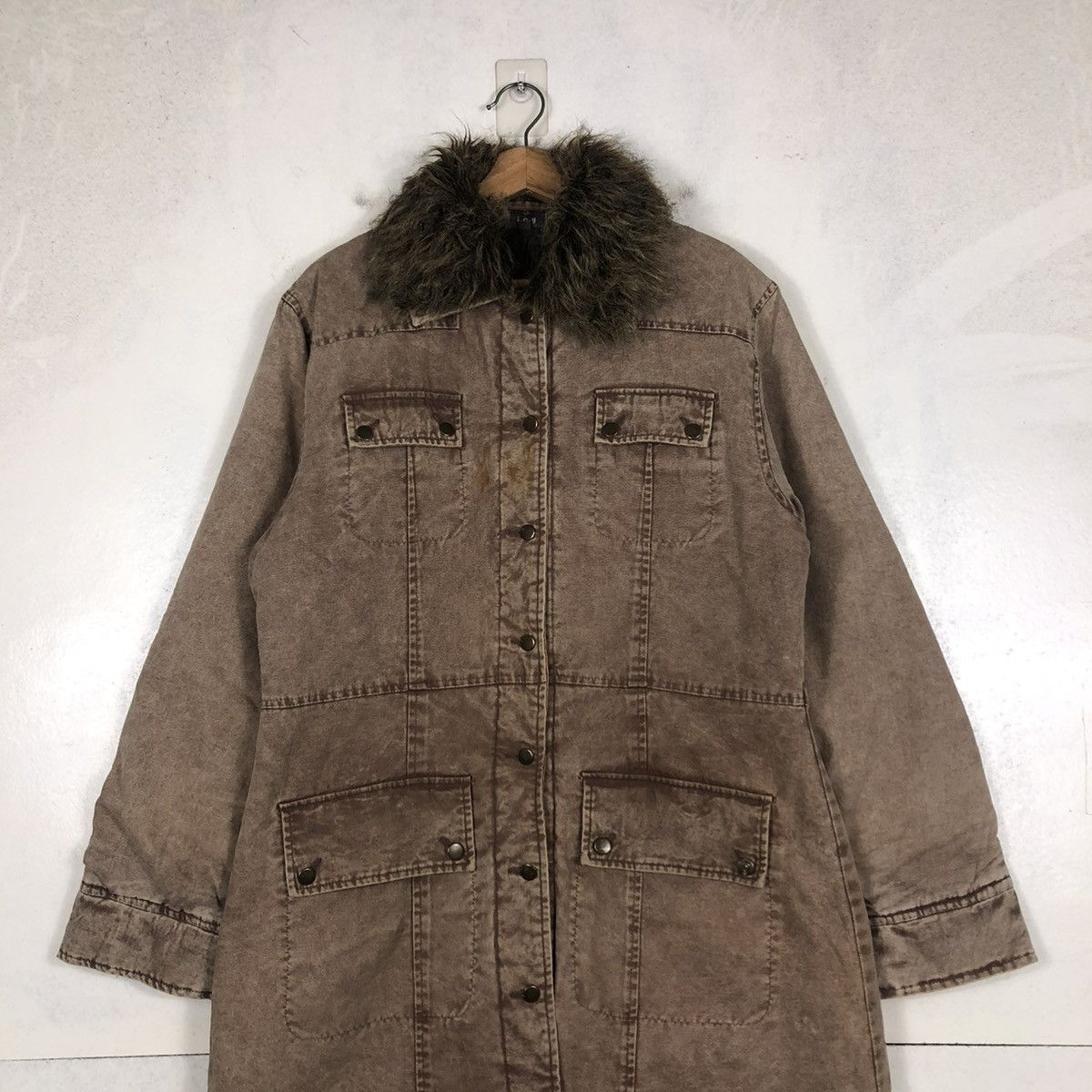 Japanese Brand 📌LONG BIKET JACKET PARKA DESIGN ICY MINK FUR COLLAR Size US L / EU 52-54 / 3 - 6 Thumbnail