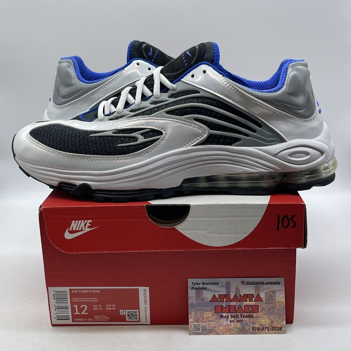 Nike Air tuned max white racer blue Size US 12 / EU 45 - 1 Thumbnail