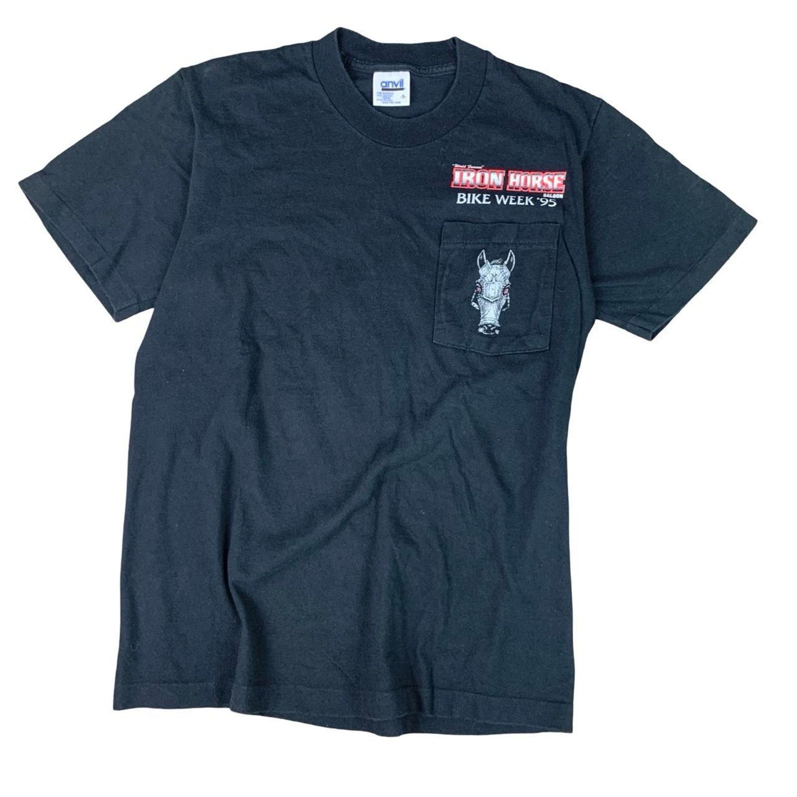 Anvil × Vintage Vintage 1995 Iron Horse Bike Week Biker T-shirt Size US S / EU 44-46 / 1 - 3 Thumbnail