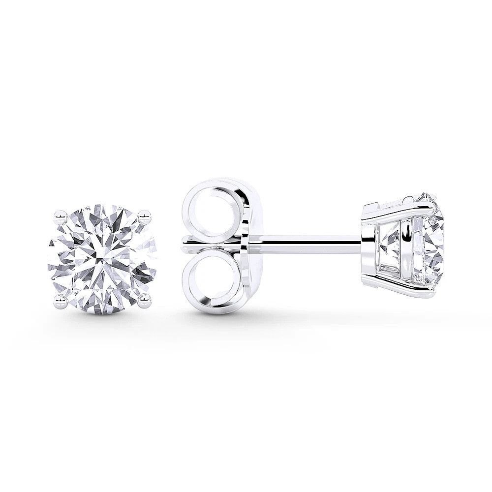 Other 1.00ct Lab Grown Diamond Round Earrings in 14k White Gold Size ONE SIZE - 2 Thumbnail
