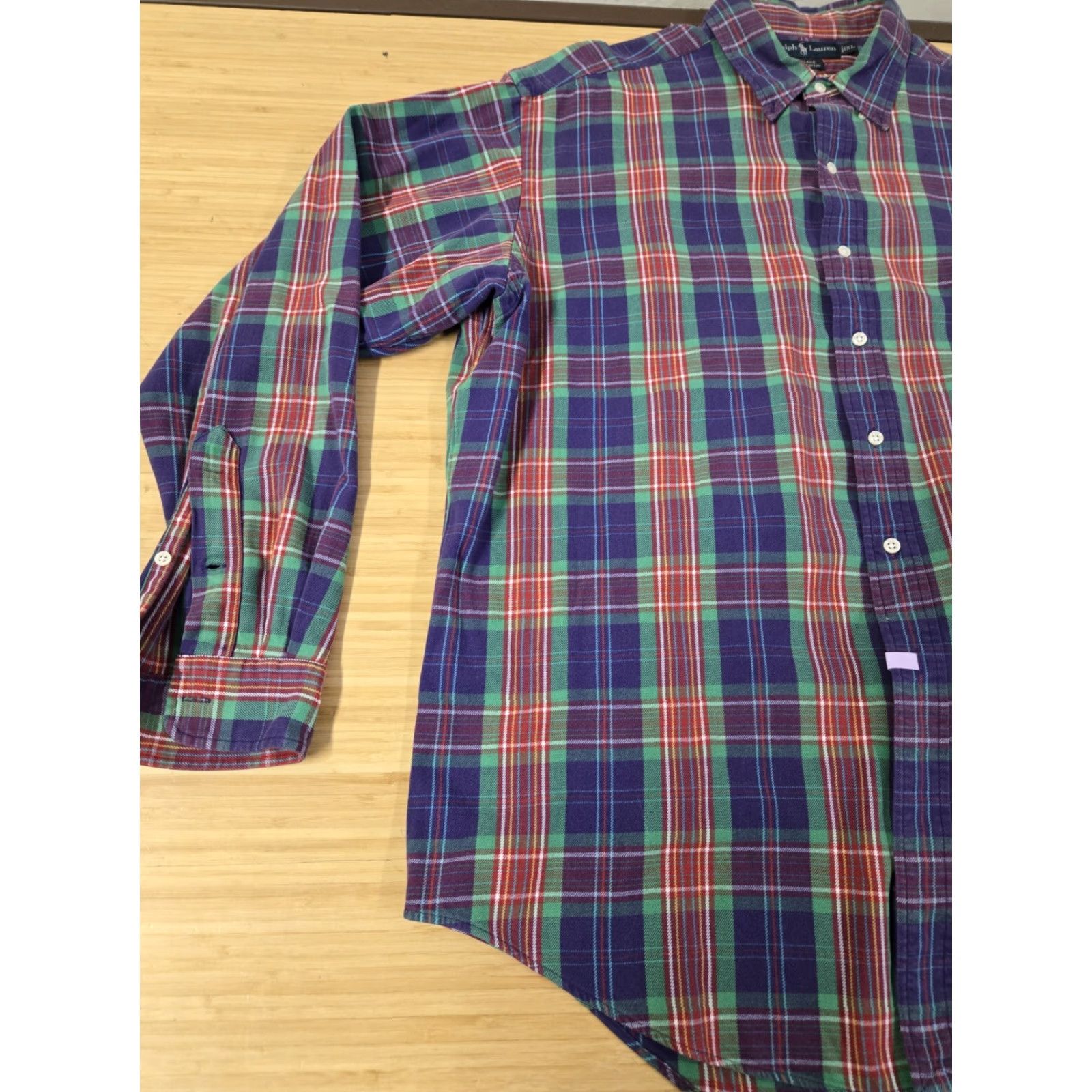 Polo Ralph Lauren Polo Ralph Lauren Shirt Men XL Purple Long Sleeve Plaid Button-Down Collar Knit Cotton Embroidered Logo Classic Size US XL / EU 56 / 4 - 4 Thumbnail