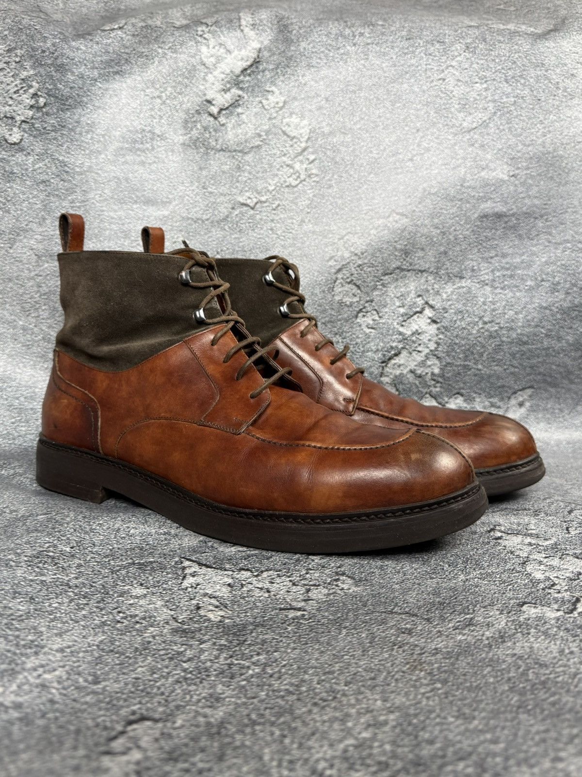 Ermenegildo Zegna zegna ermenegildo couture leather boots shoes lace up Size US 13 / EU 46 - 1 Thumbnail
