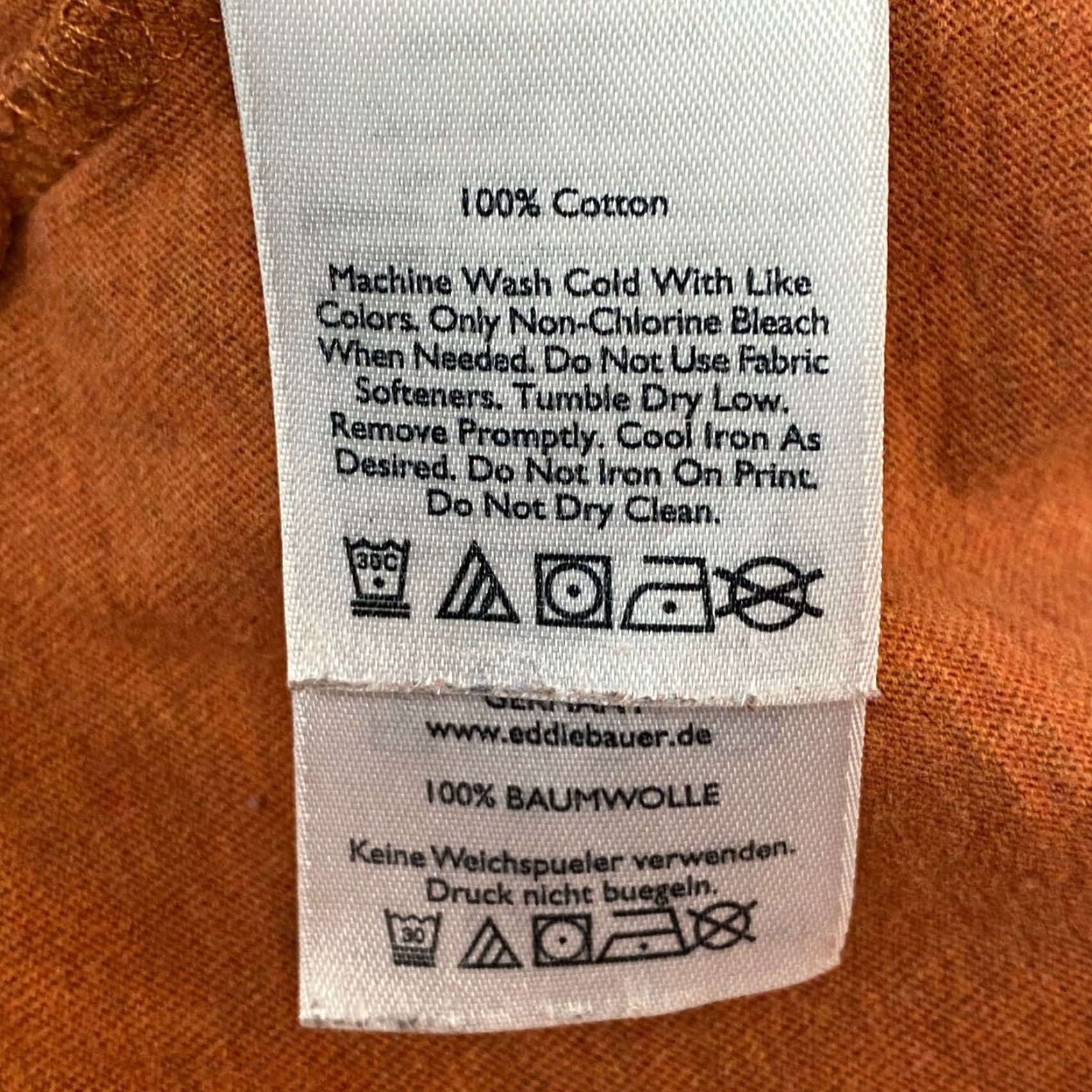 Eddie Bauer Eddie Bauer Legend Wash Long Sleeve Crew Neck T-Shirt Men's M Orange Cotton Size US M / EU 48-50 / 2 - 4 Thumbnail
