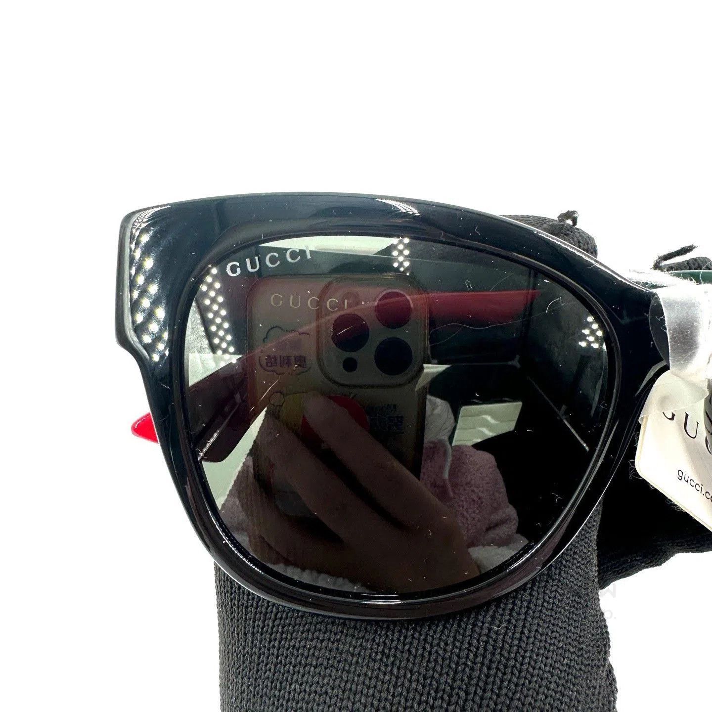 Gucci Gucci GG Logo Red Green Stripe Sunglasses. Size ONE SIZE - 5 Thumbnail