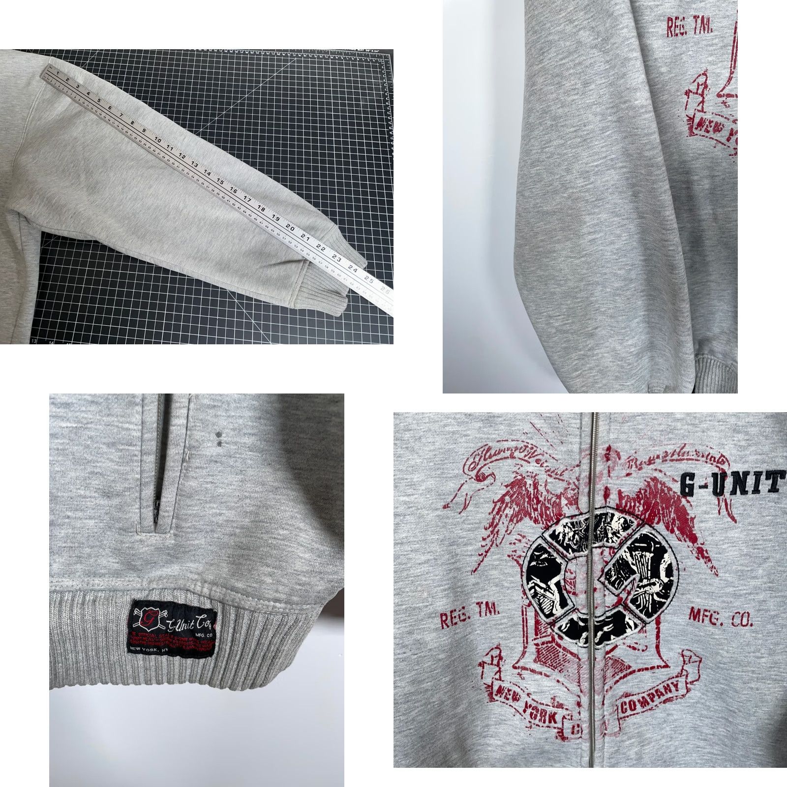 Vintage G-Unit Sweatshirt Full Zip Mens XL Gray Vintage 90s Hip Hop Retro Heavyweight Pockets Graphic Print Sweatshirt Size US XL / EU 56 / 4 - 8 Thumbnail