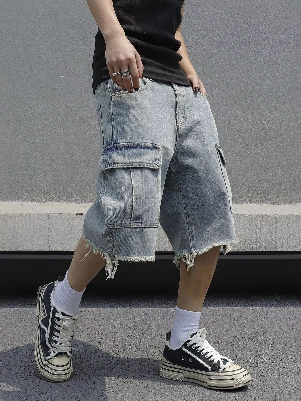Jean Kasuga x Ahata Vintage Retro Cargo Denim Jeans shorts Size US 38 / EU 54 - 4 Thumbnail