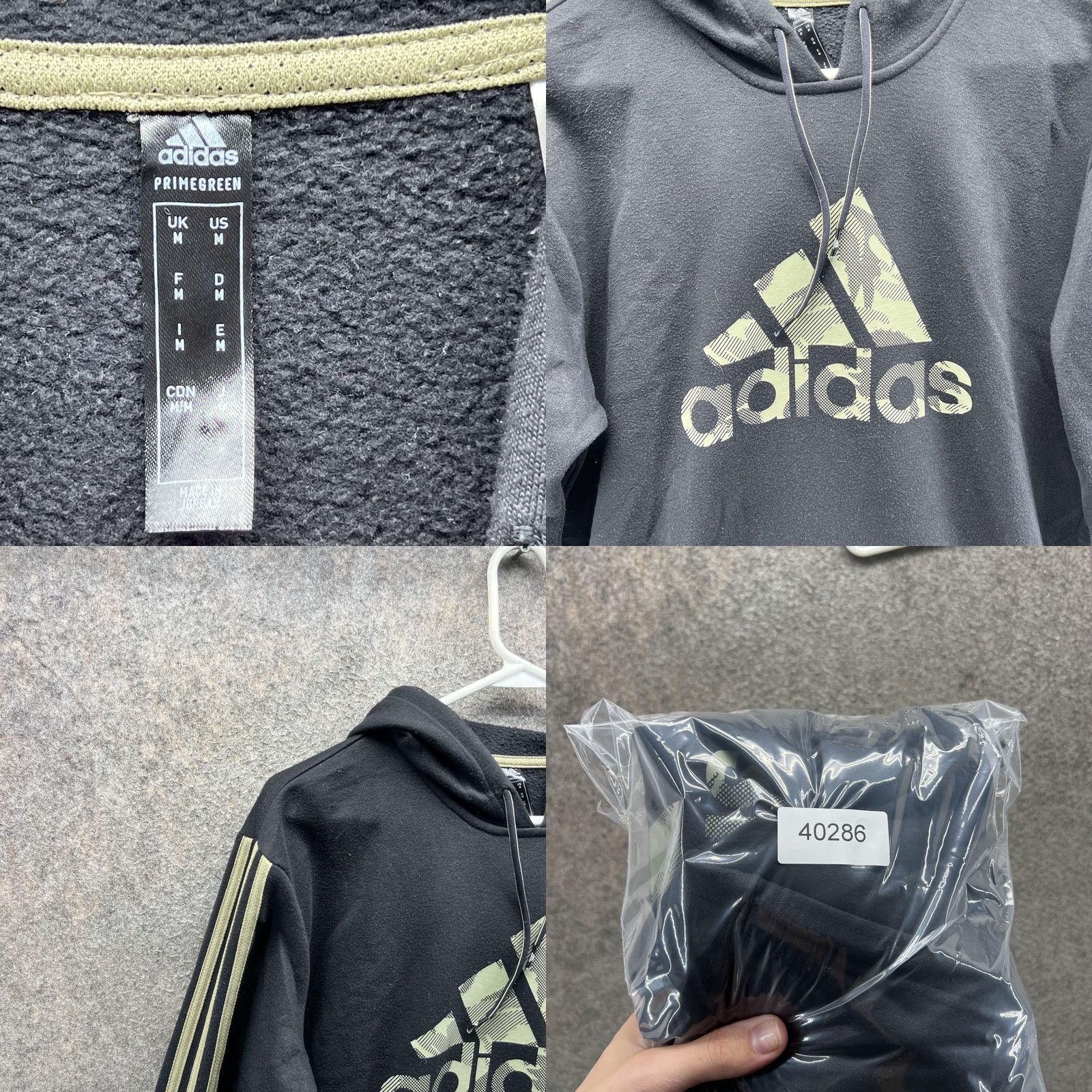 Adidas Adidas Hoodie Mens M Black Camo Logo 3 Stripes Fleece Pullover Sweatshirt Size US M / EU 48-50 / 2 - 8 Thumbnail