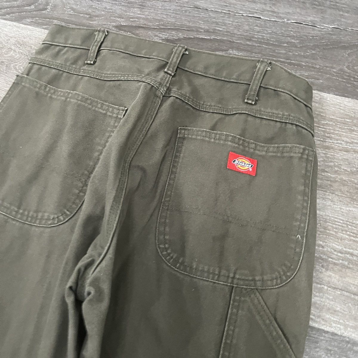 Dickies Essential Vintage 90s Dickies Olive green wide leg carpenter Size US 33 - 3 Thumbnail