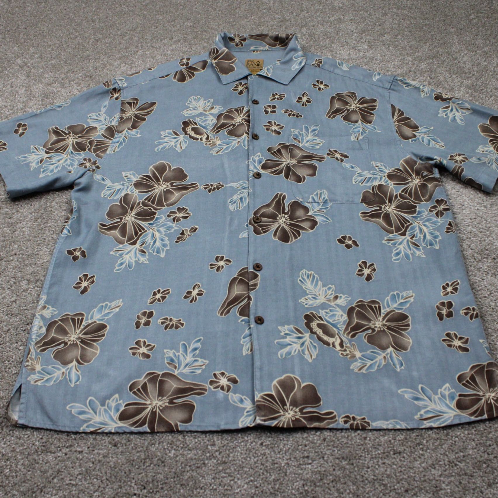 Jos. A. Bank Jos. A. Bank Shirt Mens Large Blue Floral 100% Silk Short Sleeve Button Up Size US L / EU 52-54 / 3 - 3 Thumbnail