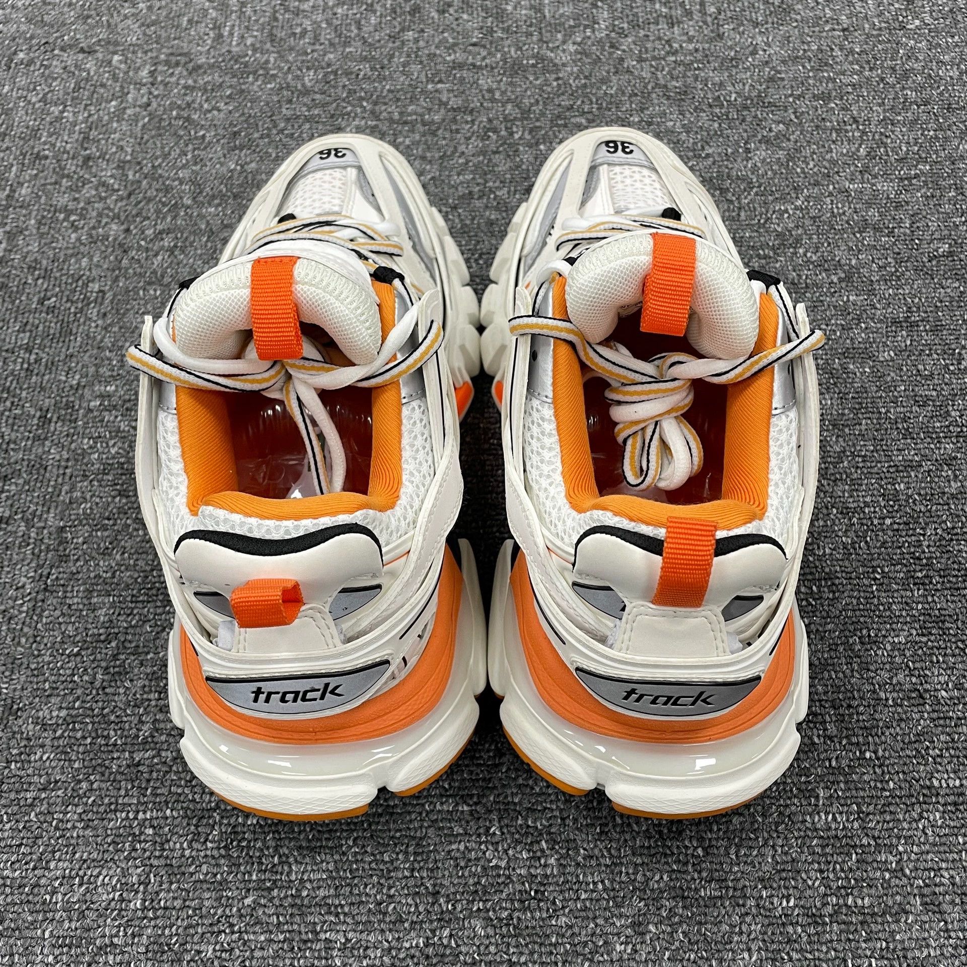 Balenciaga Balenciaga Track 1.0 Low Top Sneaker Women's White Orange 36 Size US 5.5 / IT 35.5 - 3 Thumbnail