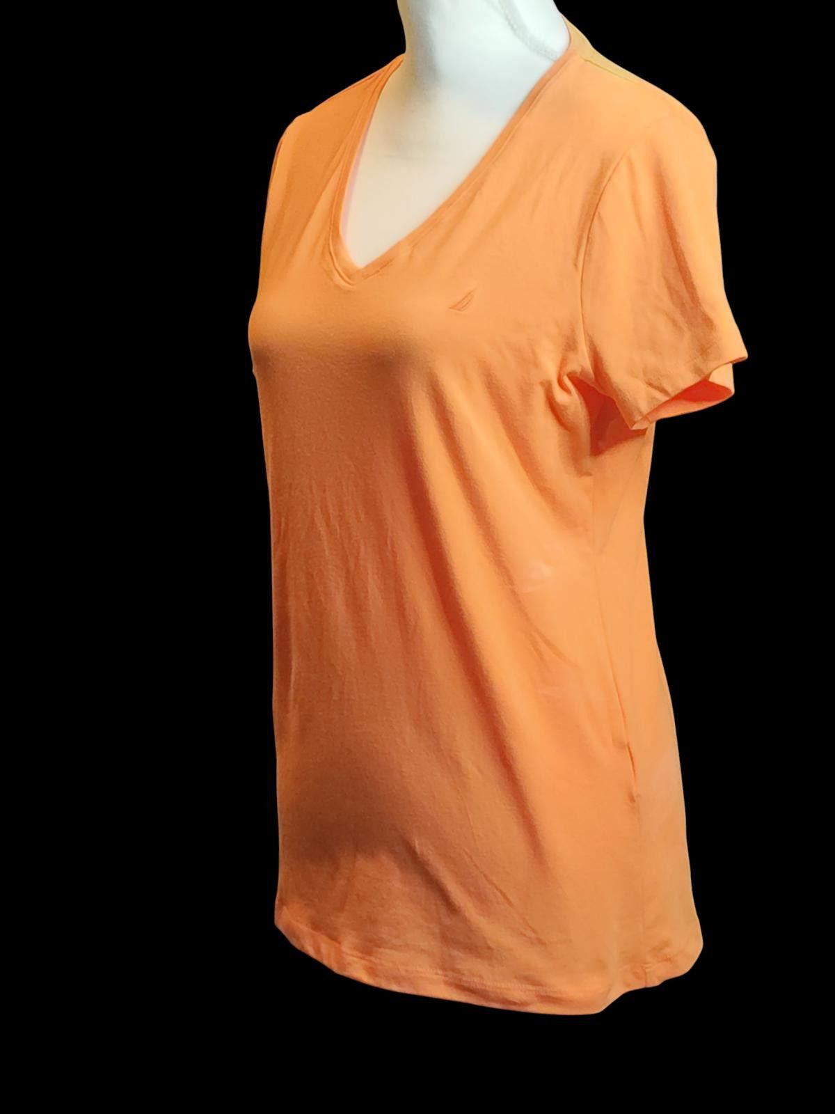 Nautica Nautica Women's Orange V-Neck T-Shirt Size M / US 6-8 / IT 42-44 - 3 Thumbnail