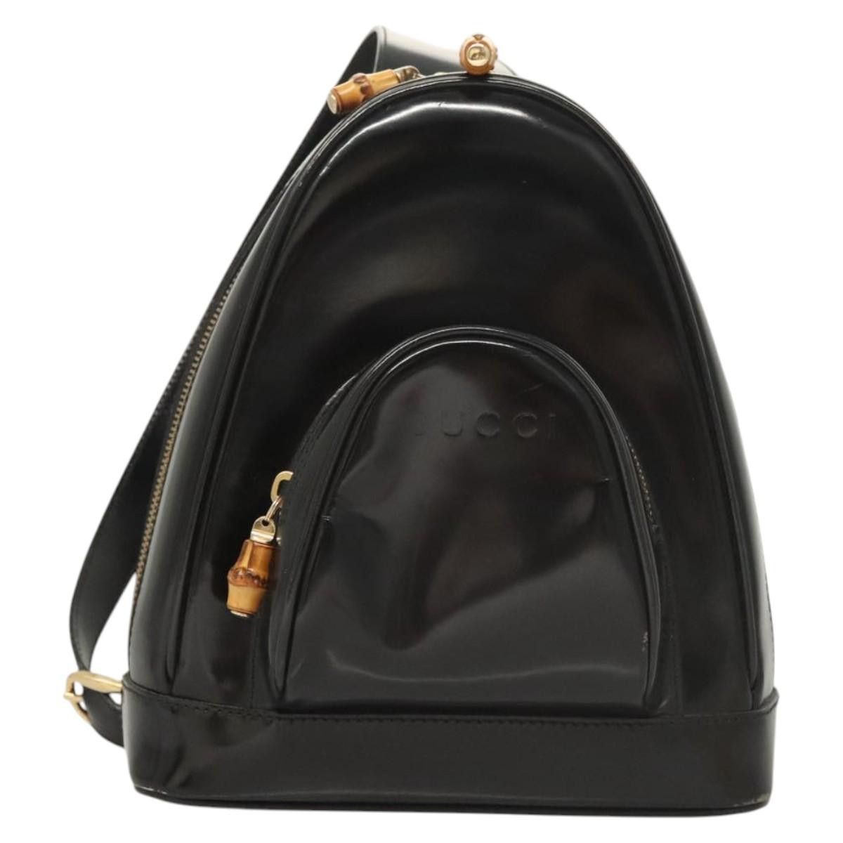 Gucci GUCCI Bamboo Shoulder Bag Enamel Black Gold 007 2113 007 Size ONE SIZE - 2 Thumbnail