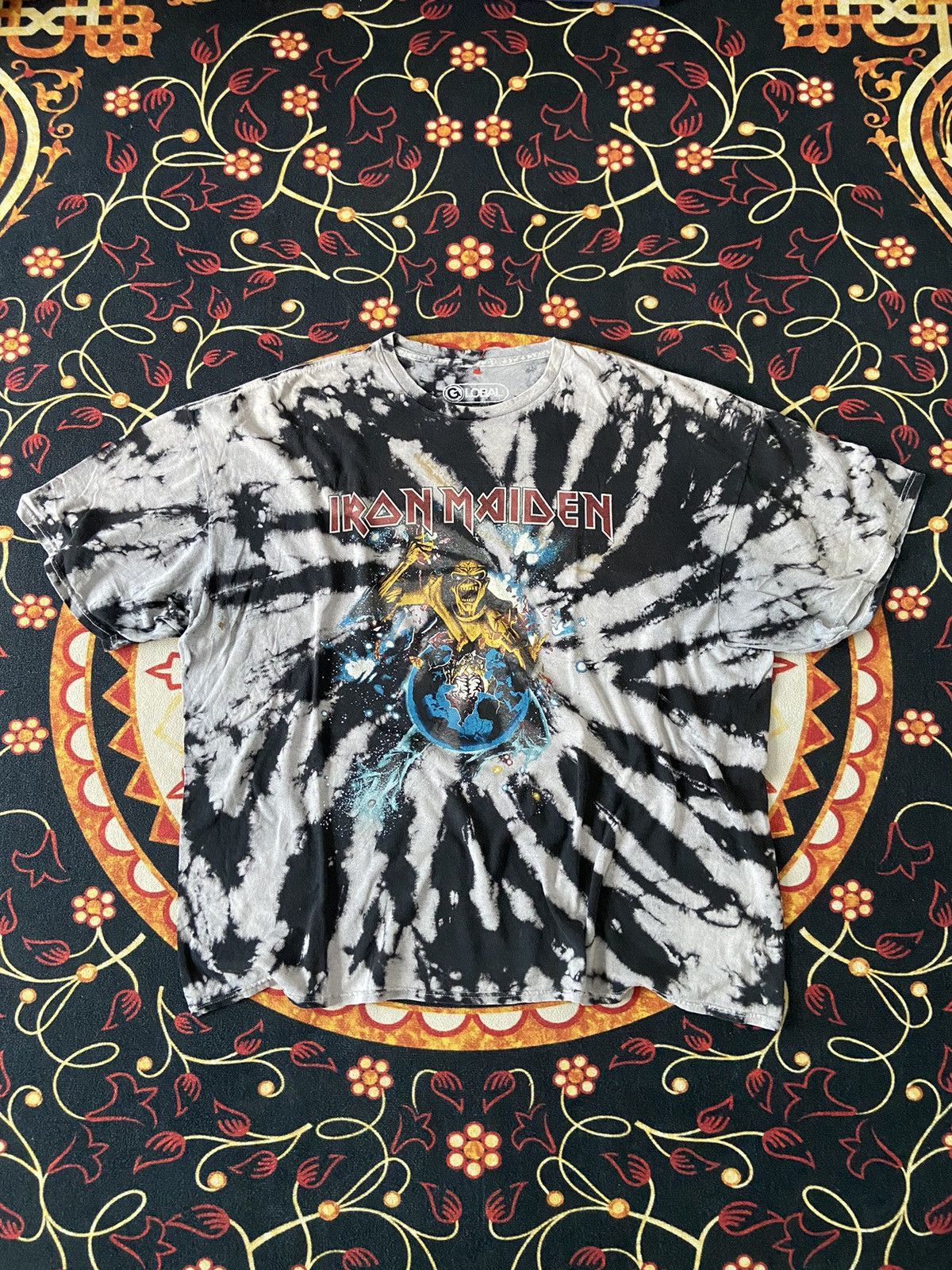 Band Tees × Vintage GLOBAL IRON MAIDEN TYE DYE Size US XL / EU 56 / 4 - 1 Thumbnail