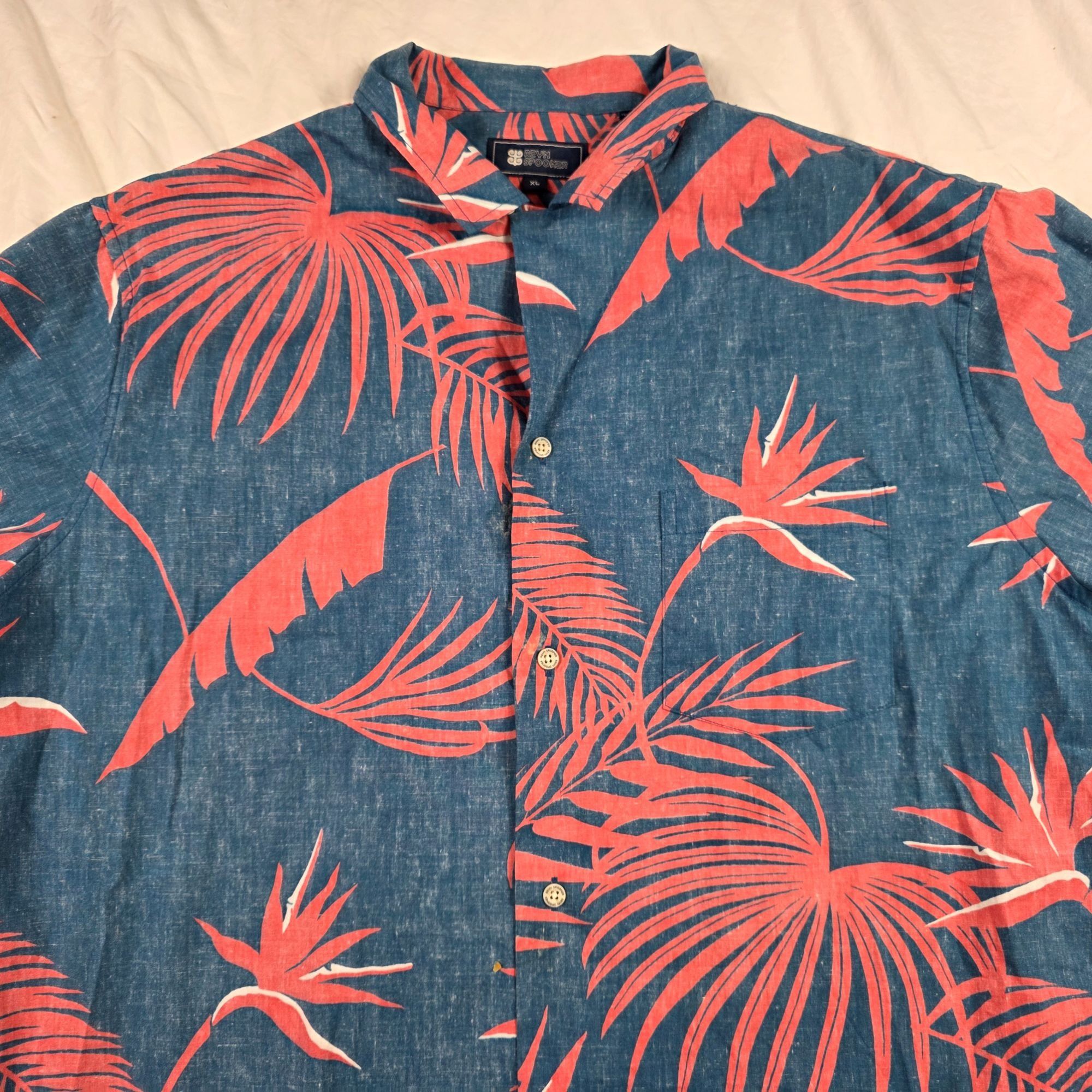 Reyn Spooner Reyn Spooner Mens Size XL Blue Red Hawaiian Shirt Tropical Size US XL / EU 56 / 4 - 3 Thumbnail