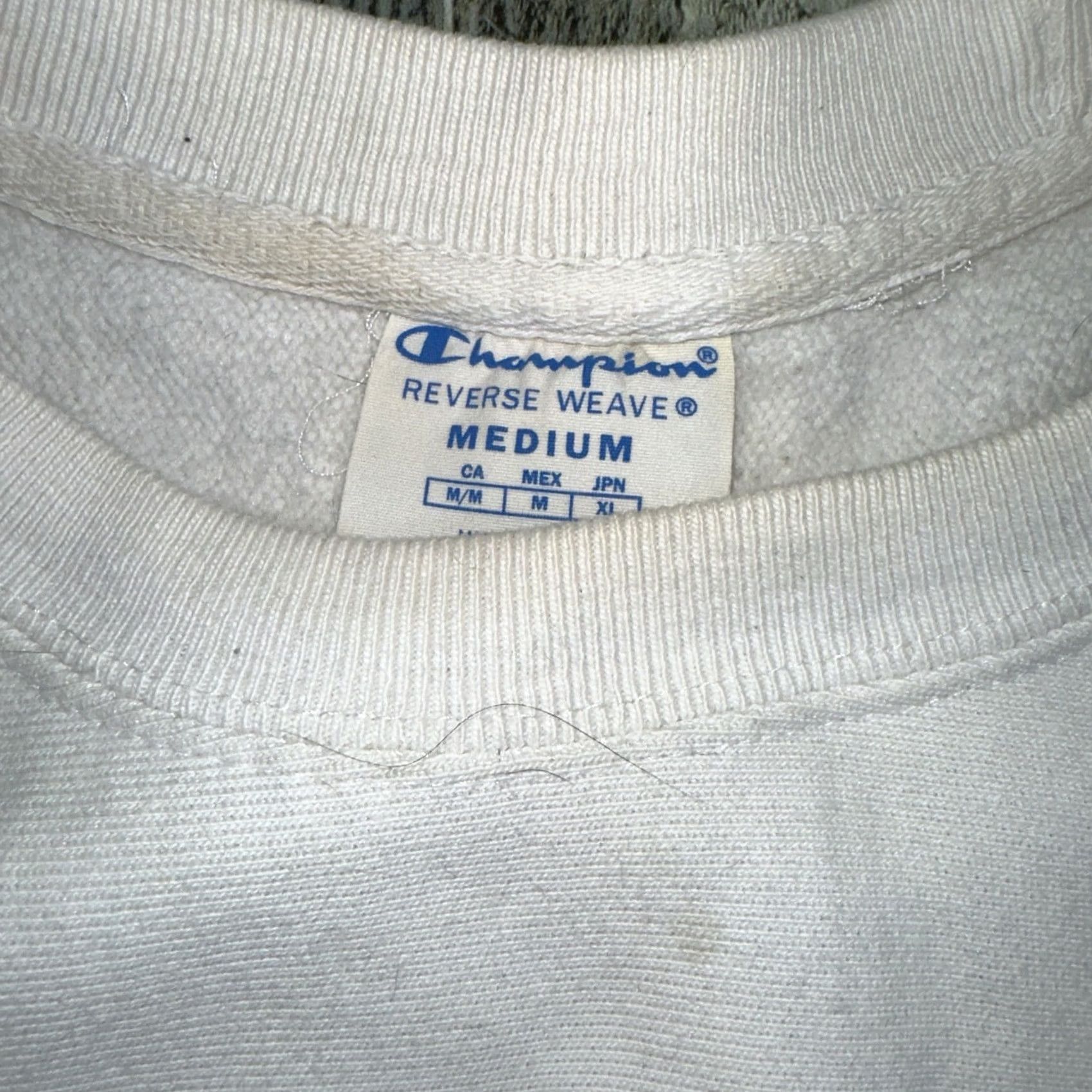 Champion VINTAGE Men’s Champion Crewneck White Size M Reverse Weave Minor Stains Shirt Mens Size US M / EU 48-50 / 2 - 3 Thumbnail