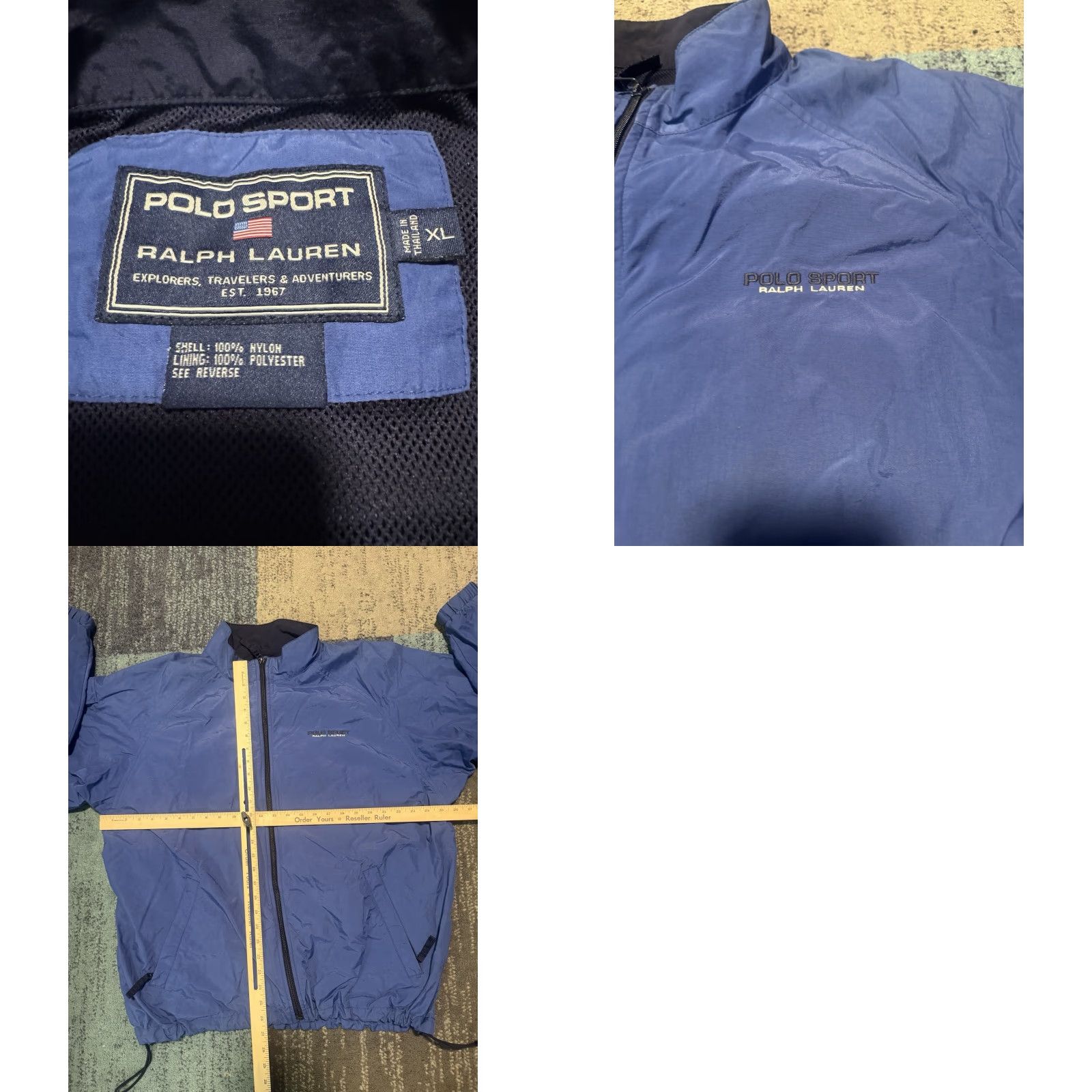 Nike VINTAGE Polo Ralph Lauren Sport Windbreaker Jacket Mens XL Blue Full Zip 90s Size US XL / EU 56 / 4 - 10 Thumbnail