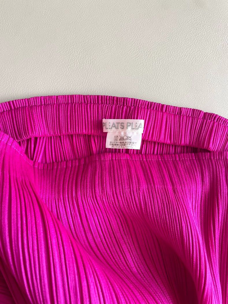 Issey Miyake Issey Miyake size:1 Pink Ripple Color series pleated skirt Size 22" - 3 Thumbnail