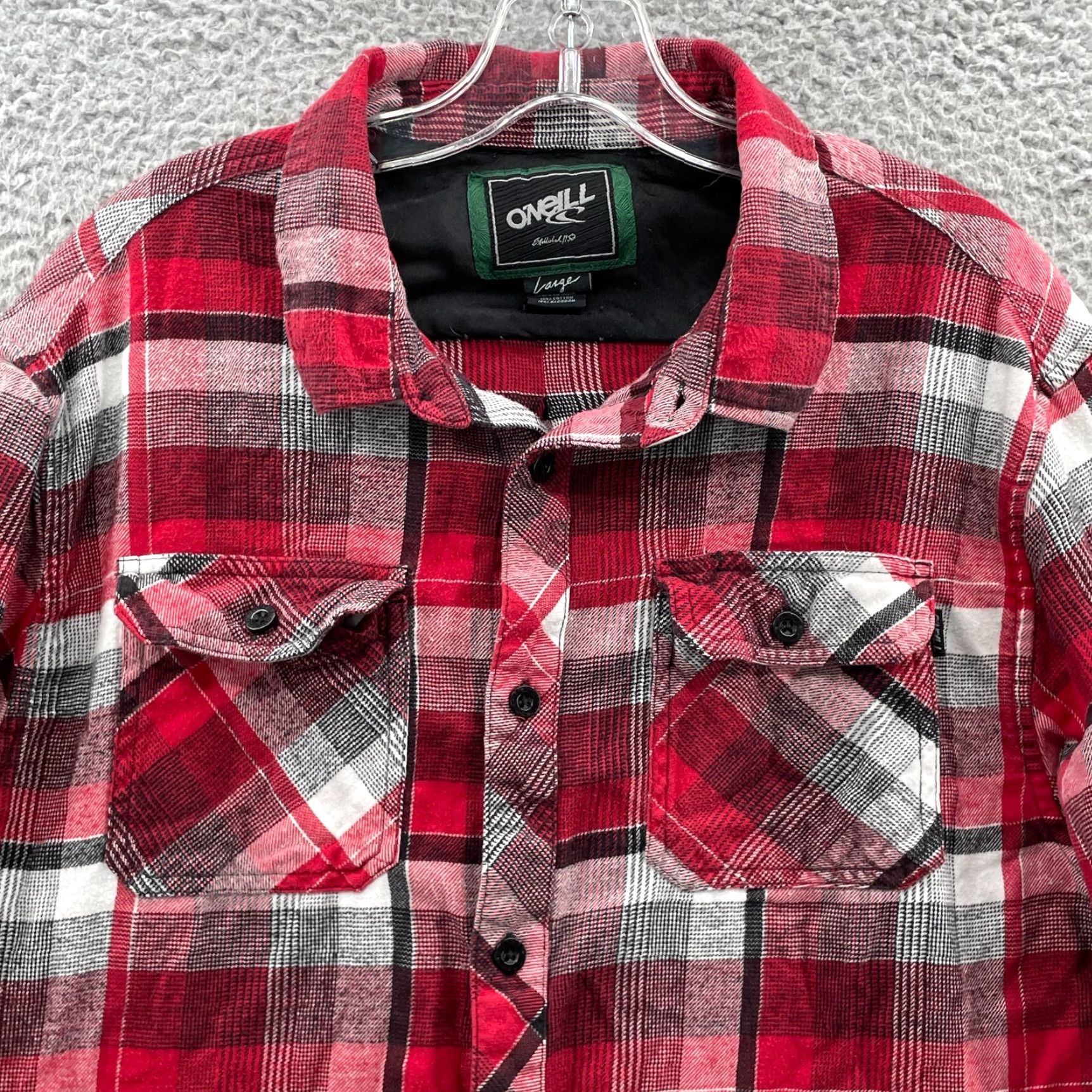 O'Neill VINTAGE O'Neill Flannel Shirt Men's Large Red Shirt Button-Up Casual Workwear 70s 90s Cowboy Hipster Nature Outdoor Western camping travel Mens Size US L / EU 52-54 / 3 - 3 Thumbnail