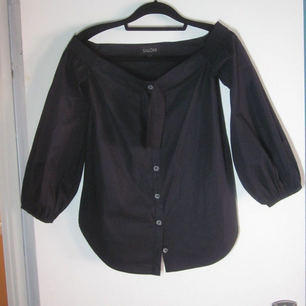 Other Saloni Cotton Off Shoulder Button Front Blouse Size 4 Size S / US 4 / IT 40 - 5 Thumbnail