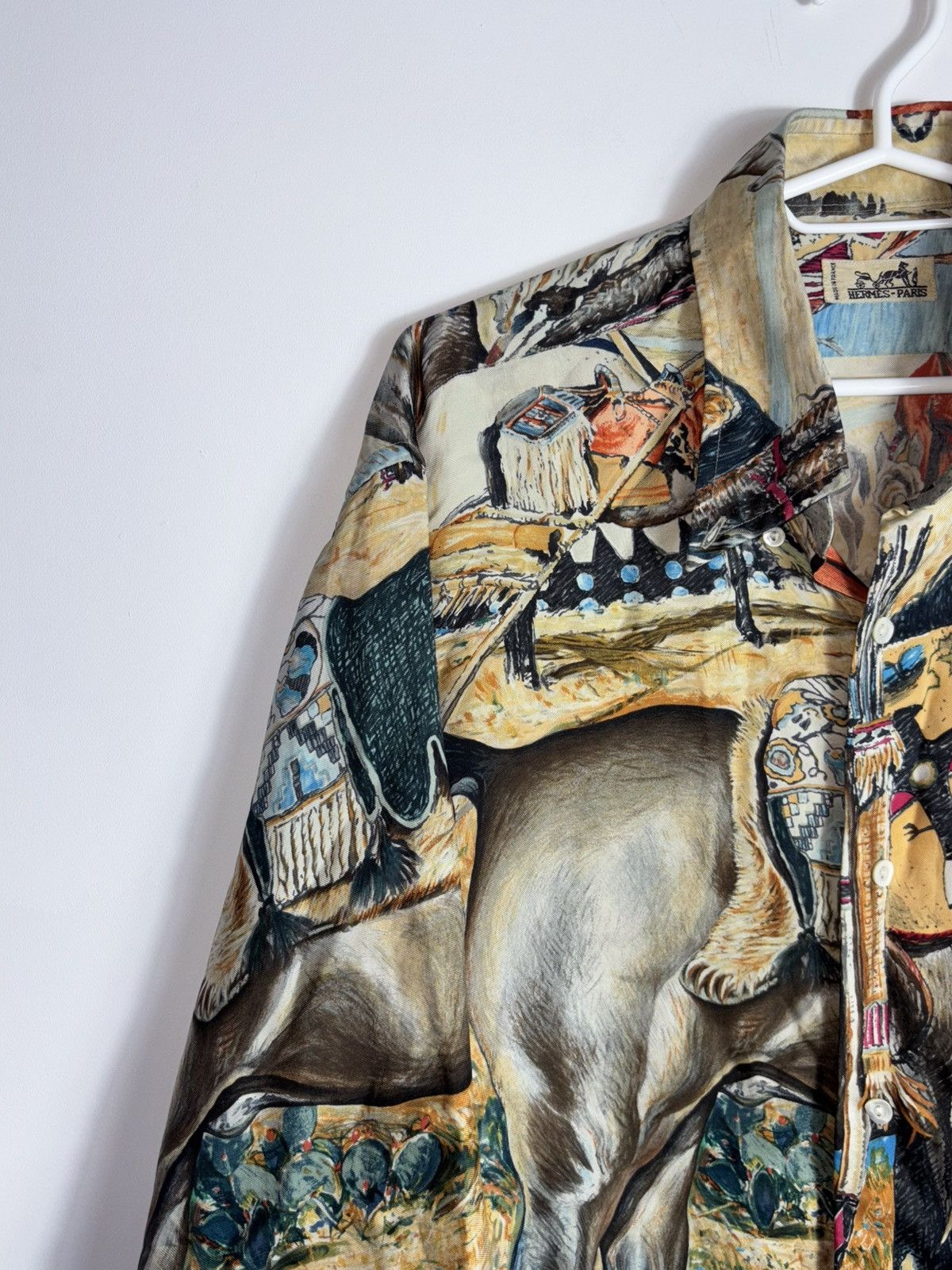 Hermes Vintage Hermes Les Cheyennes silk shirt Size US M / EU 48-50 / 2 - 6 Thumbnail