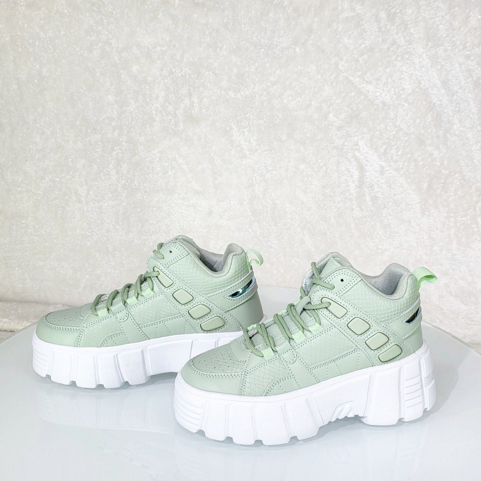 Other Green Sage Mint Platform Sports Sneakers Shoes (US Shoe Size Size US 6 / IT 36 - 9 Thumbnail