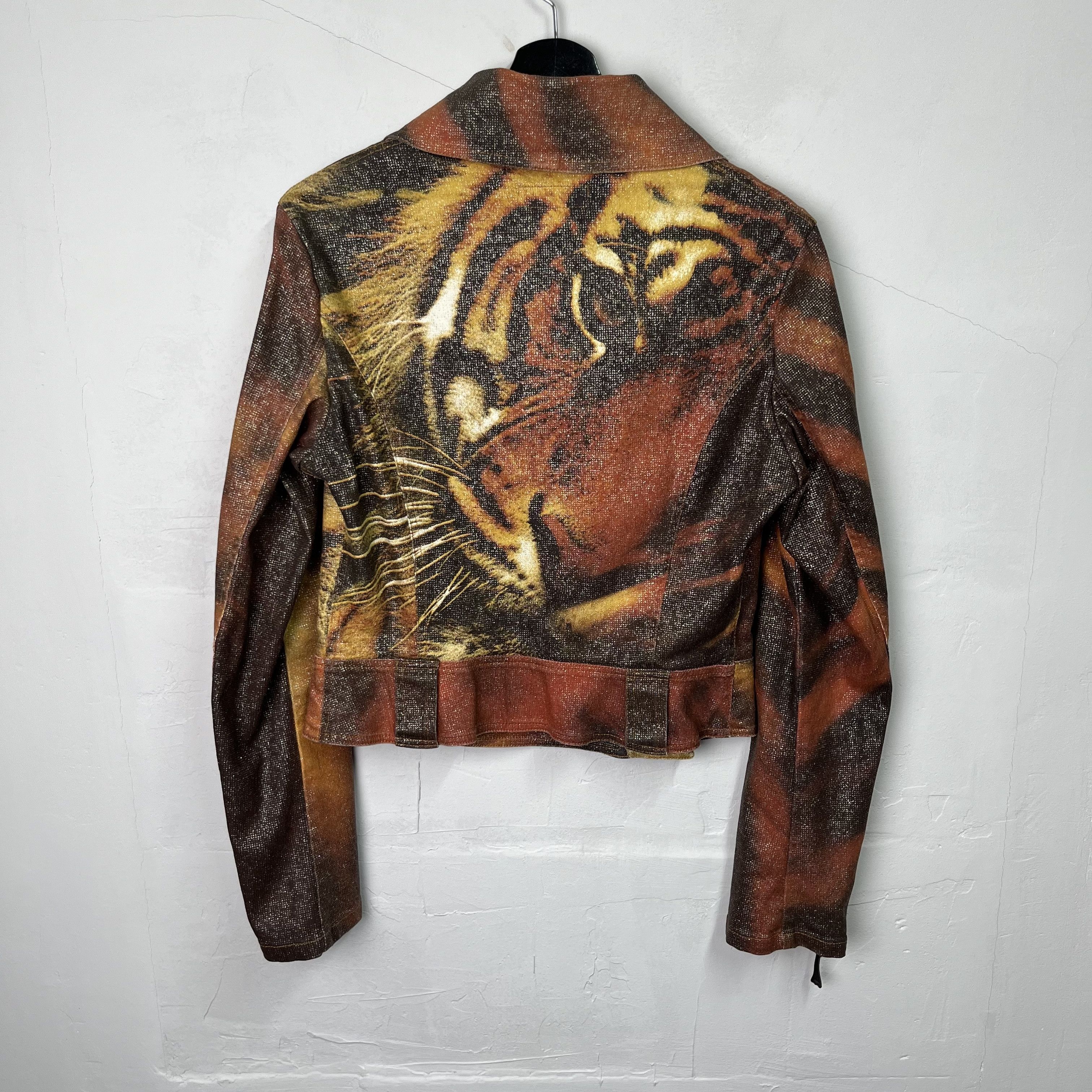 Roberto Cavalli Roberto Cavalli FW00 Glitter Tiger Zip Jacket Size L / US 10 / IT 46 - 2 Thumbnail