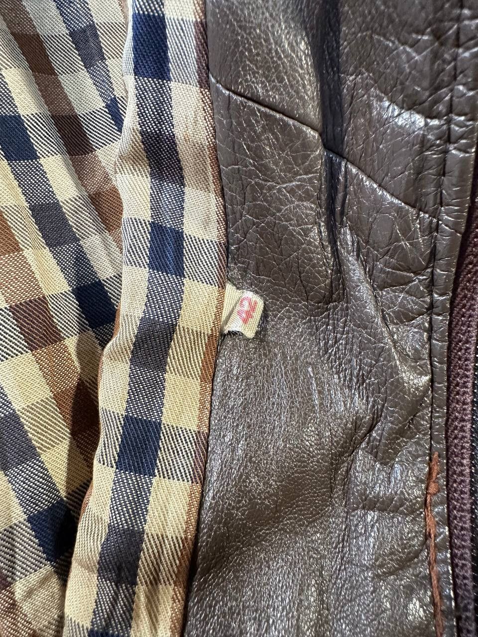 Aquascutum Aquascutum Tartan Lined Leather Jacket Size US M / EU 48-50 / 2 - 20 Thumbnail