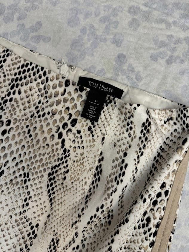 Designer White House | Black Market Snake Print Pencil Skirt Size 27" / US 4 / IT 40 - 3 Thumbnail