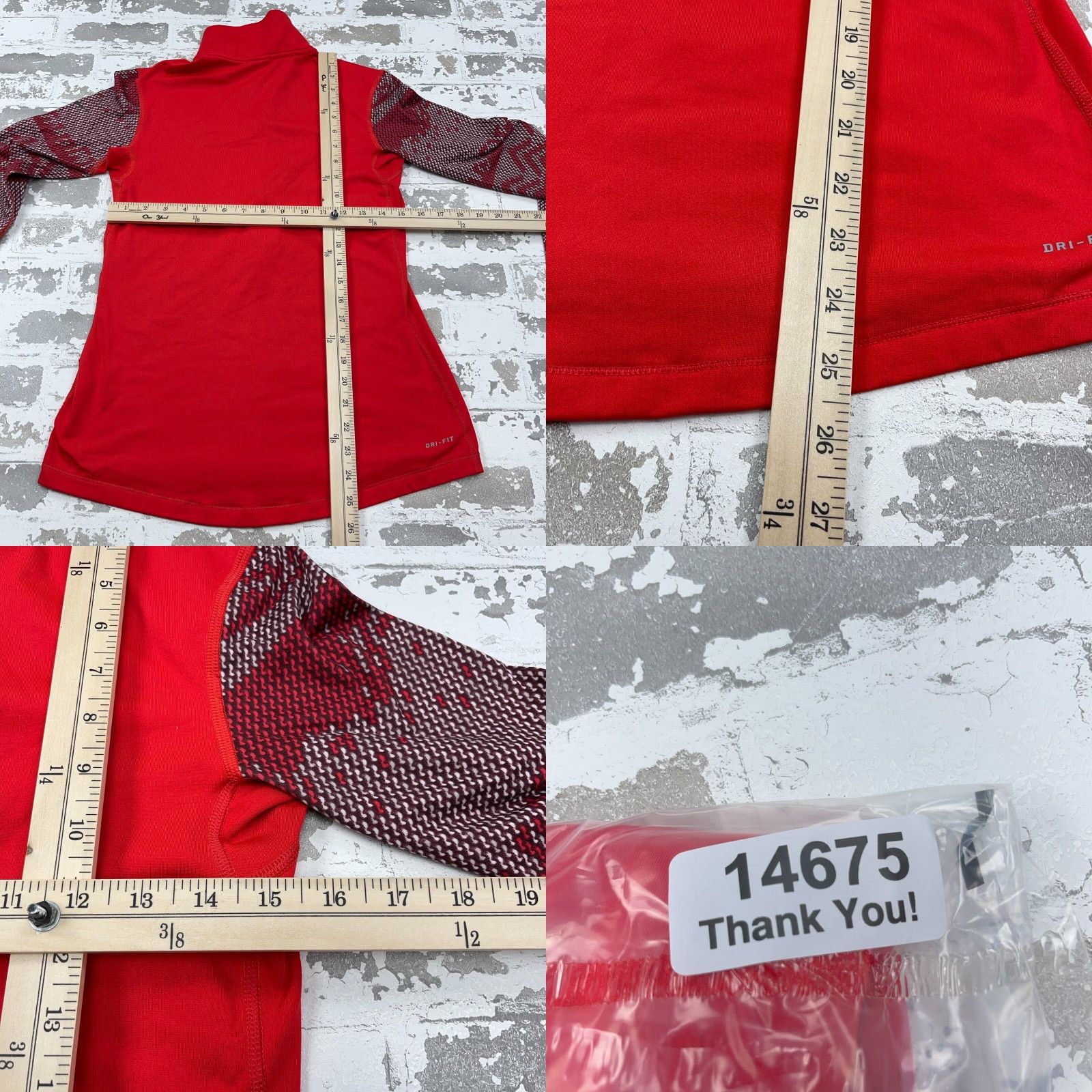 Nike Nike Pro Sweatshirt Women Medium Red Pullover Half Zip Performance Running Thin Size M / US 6-8 / IT 42-44 - 8 Thumbnail