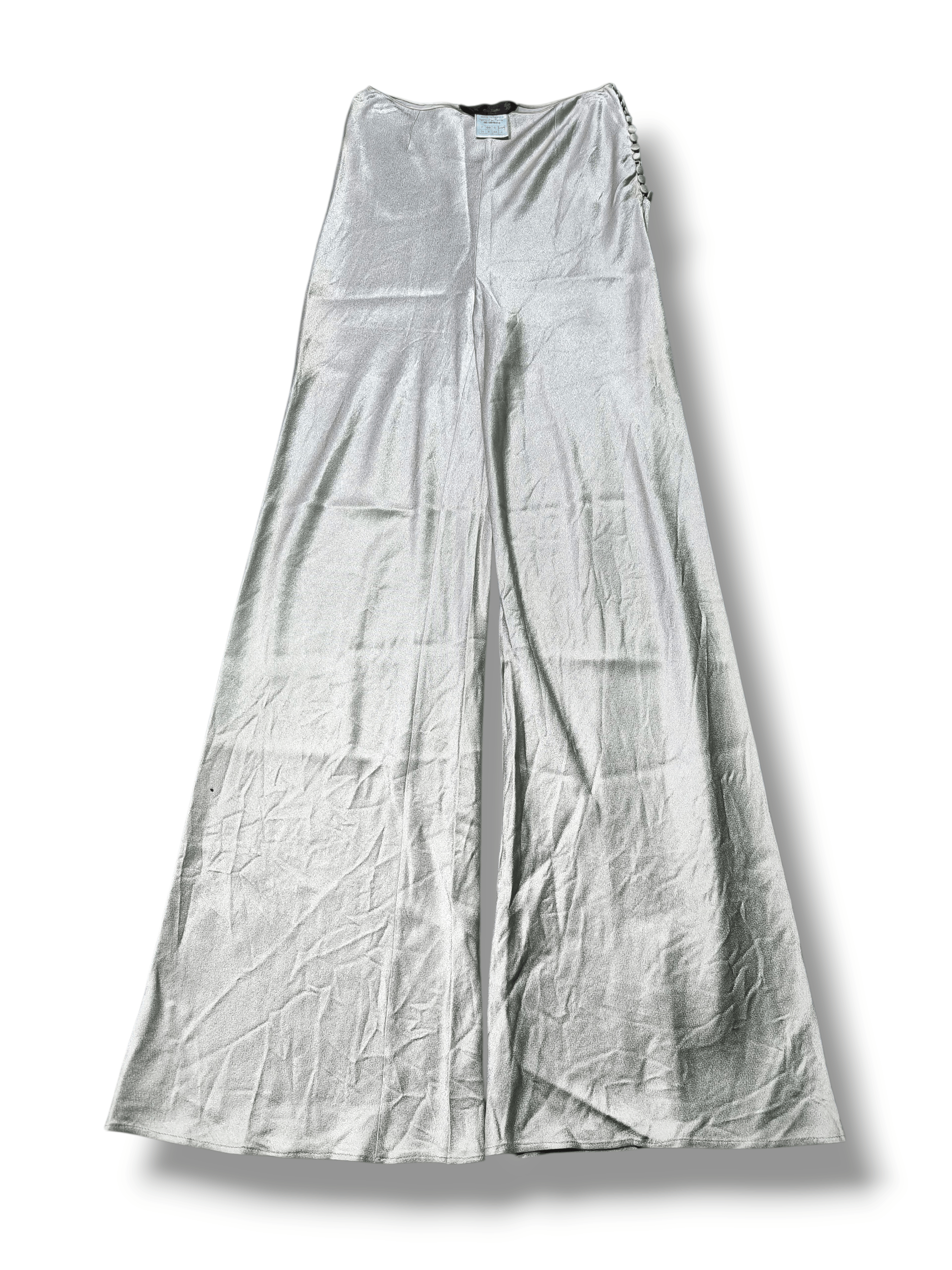 John Galliano 1996 Archive John Galliano Flared Silk Pants Designer Dior Size 36" / US 14 / IT 50 - 1 Thumbnail