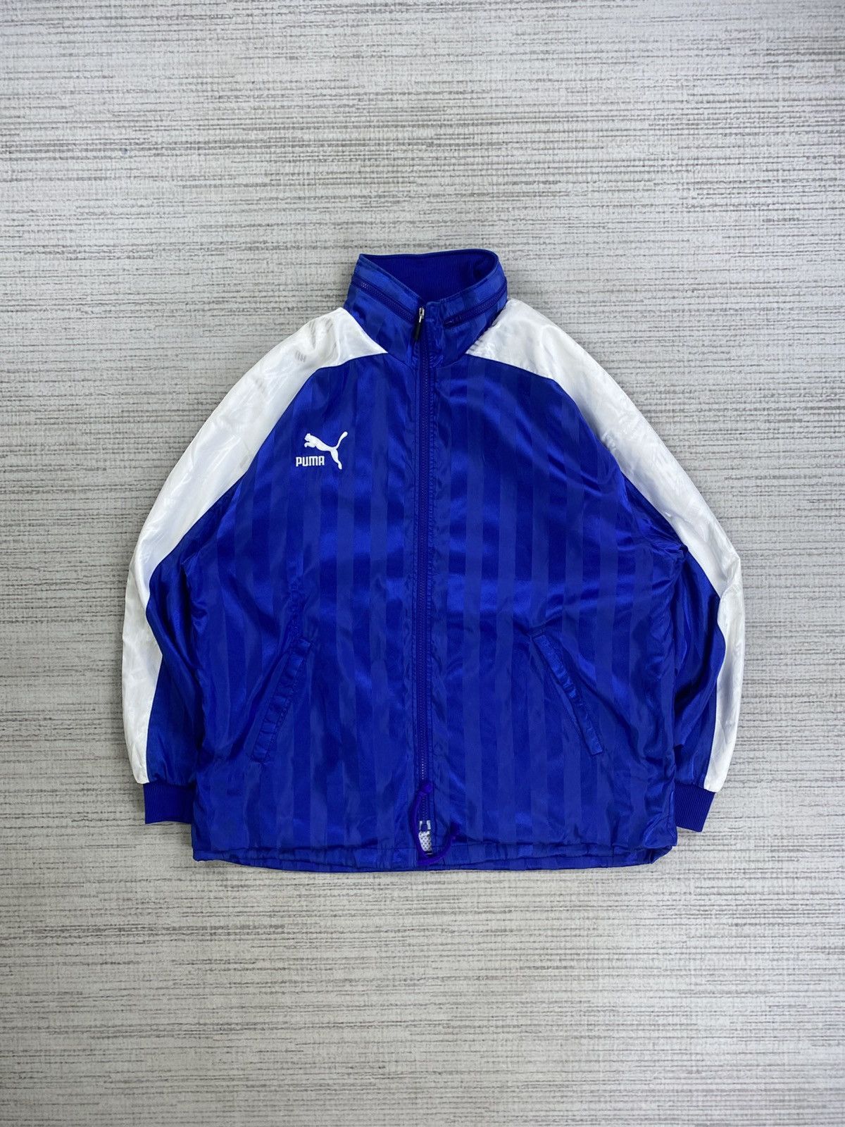 Vintage Puma Stripes Design Embroidery Logo Zipper Jacket