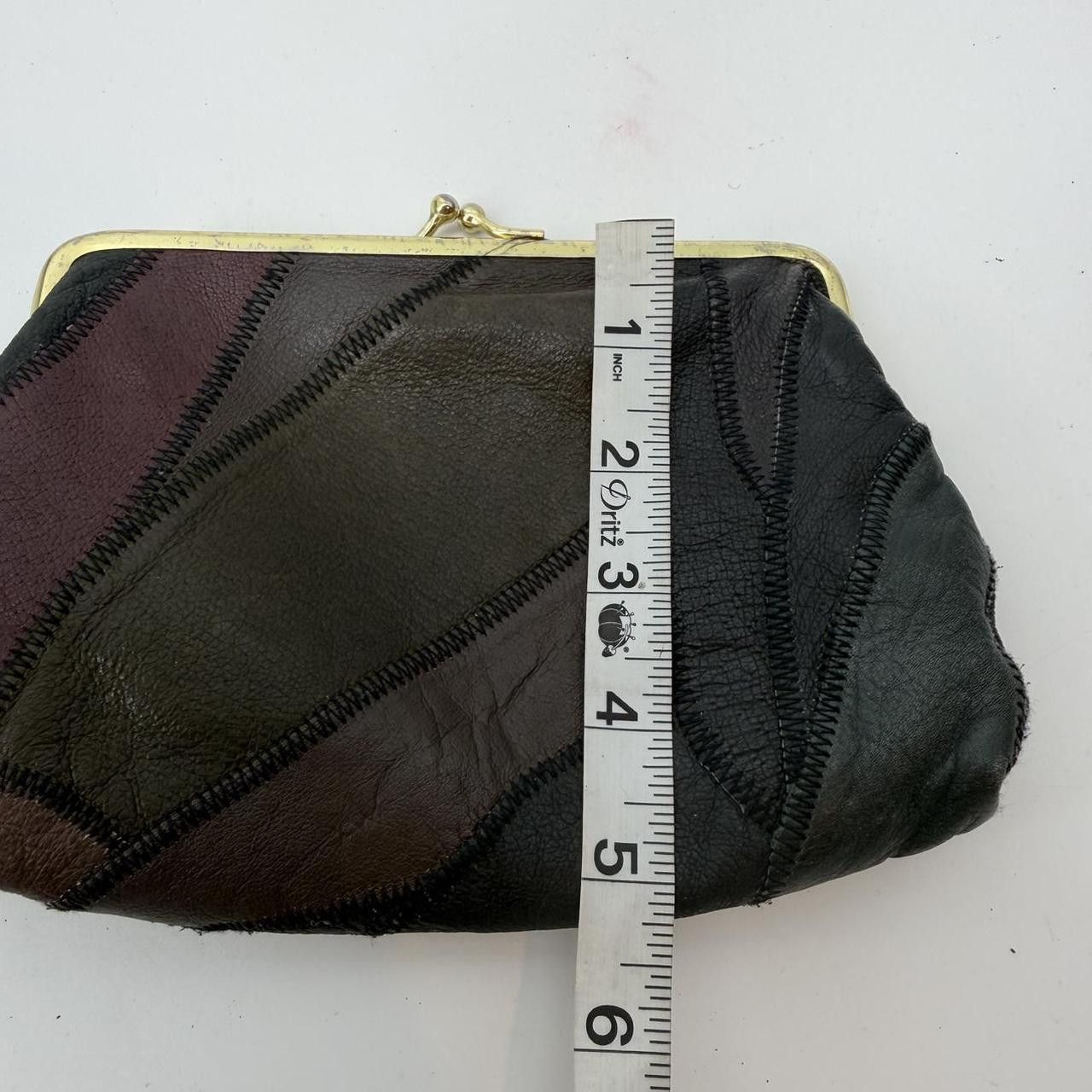 The Unbranded Brand Vintage Genuine Leather Patchwork Purse Kiss Lock Coin Pouch Size ONE SIZE - 5 Thumbnail
