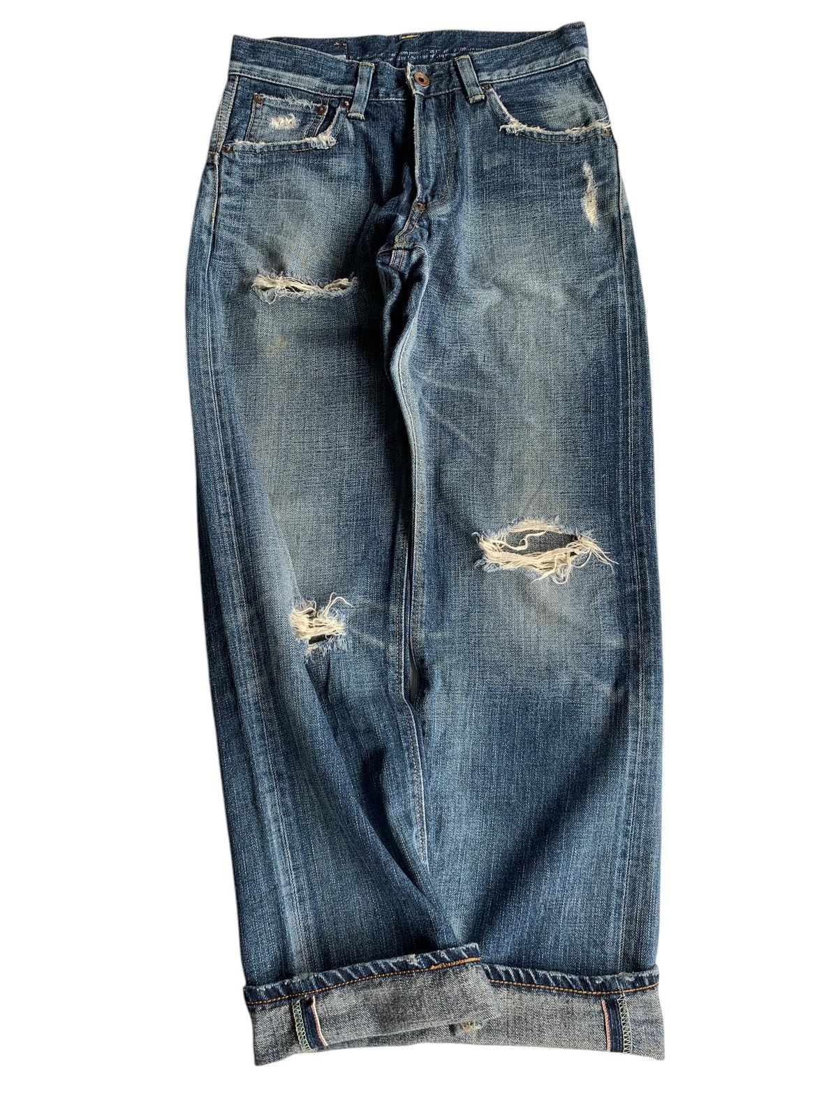 Edwin × Kapital × Vintage EDWIN SELVEDGE REDLINE JAPANESE DISTRESSED DENIM Size US 29 - 5 Thumbnail