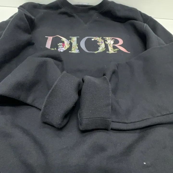 Dior Dior Dior Floral Embroidered Black Sweatshirt 0079-2507 Size US XXL / EU 58 / 5 - 8 Thumbnail