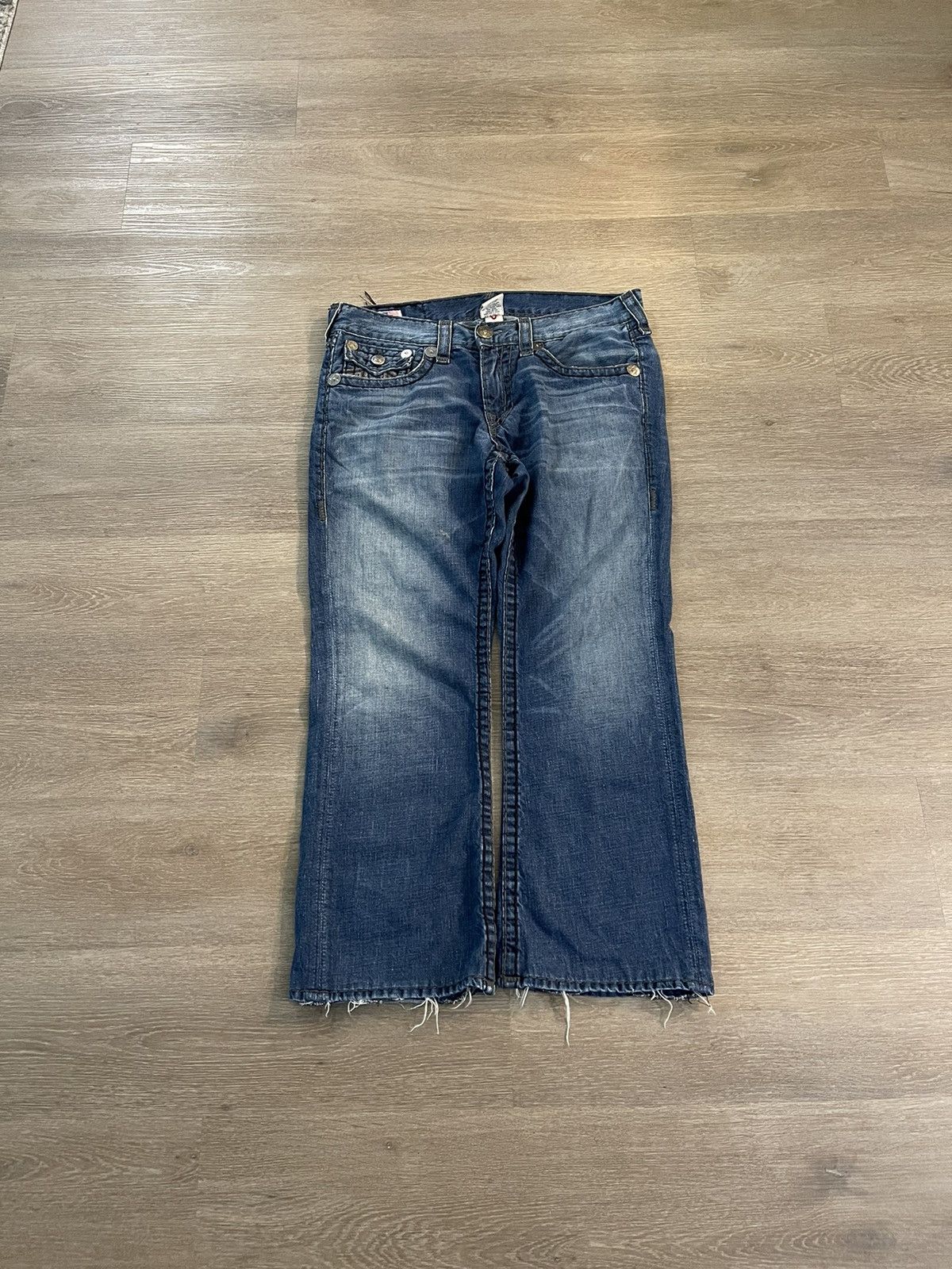 True Religion × Vintage VINTAGE TRUE RELIGION STRAIGHT FIT THICK STITCH DENIM JEANS Size US 34 / EU 50 - 1 Thumbnail